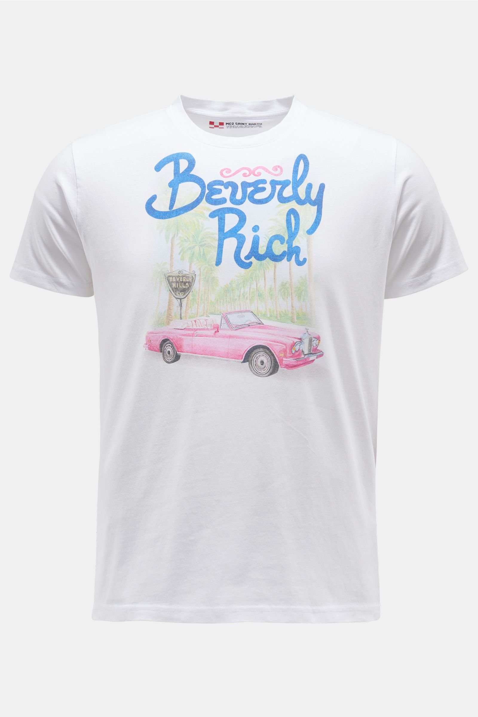 R-Neck T-Shirt 'Beverly Rich' weiß