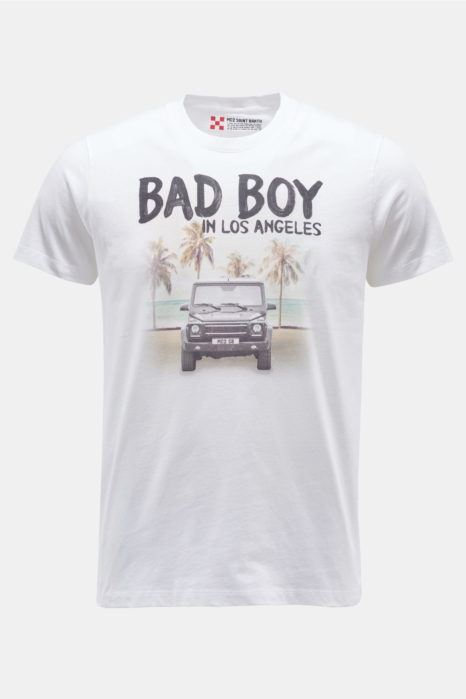 Crew neck T-shirt 'Bad Car' white