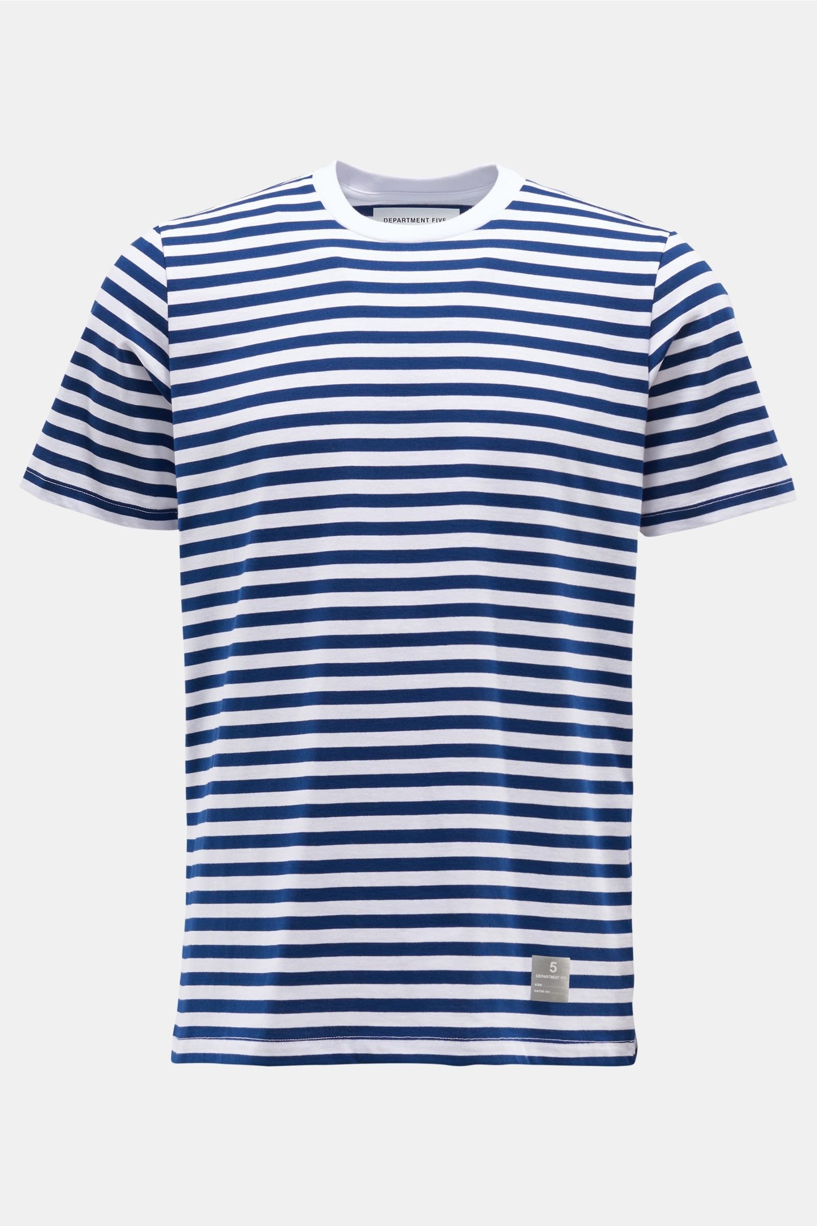 R-Neck T-Shirt 'Garski' navy/weiß gestreift