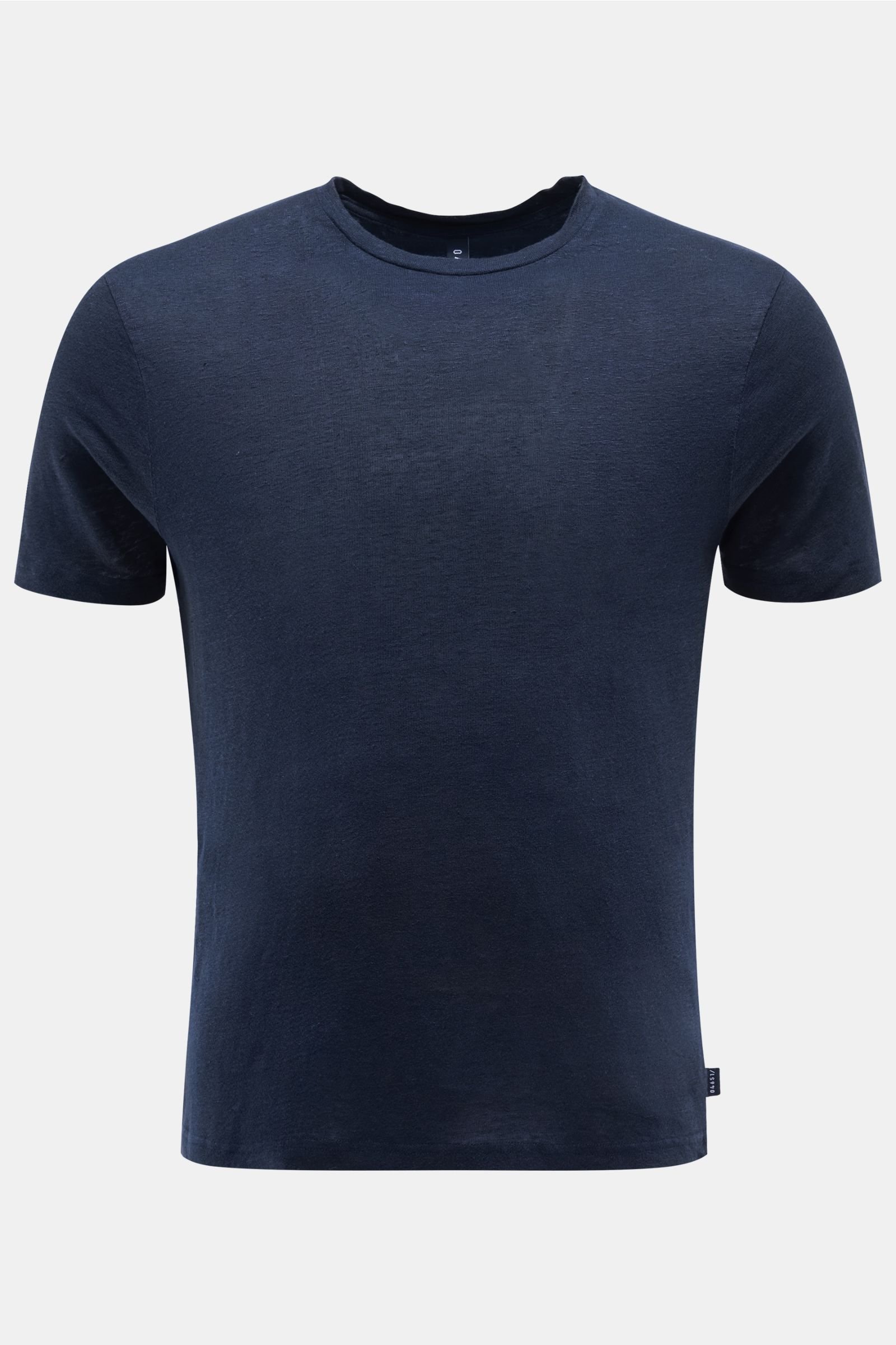 Linen crew neck T-shirt navy
