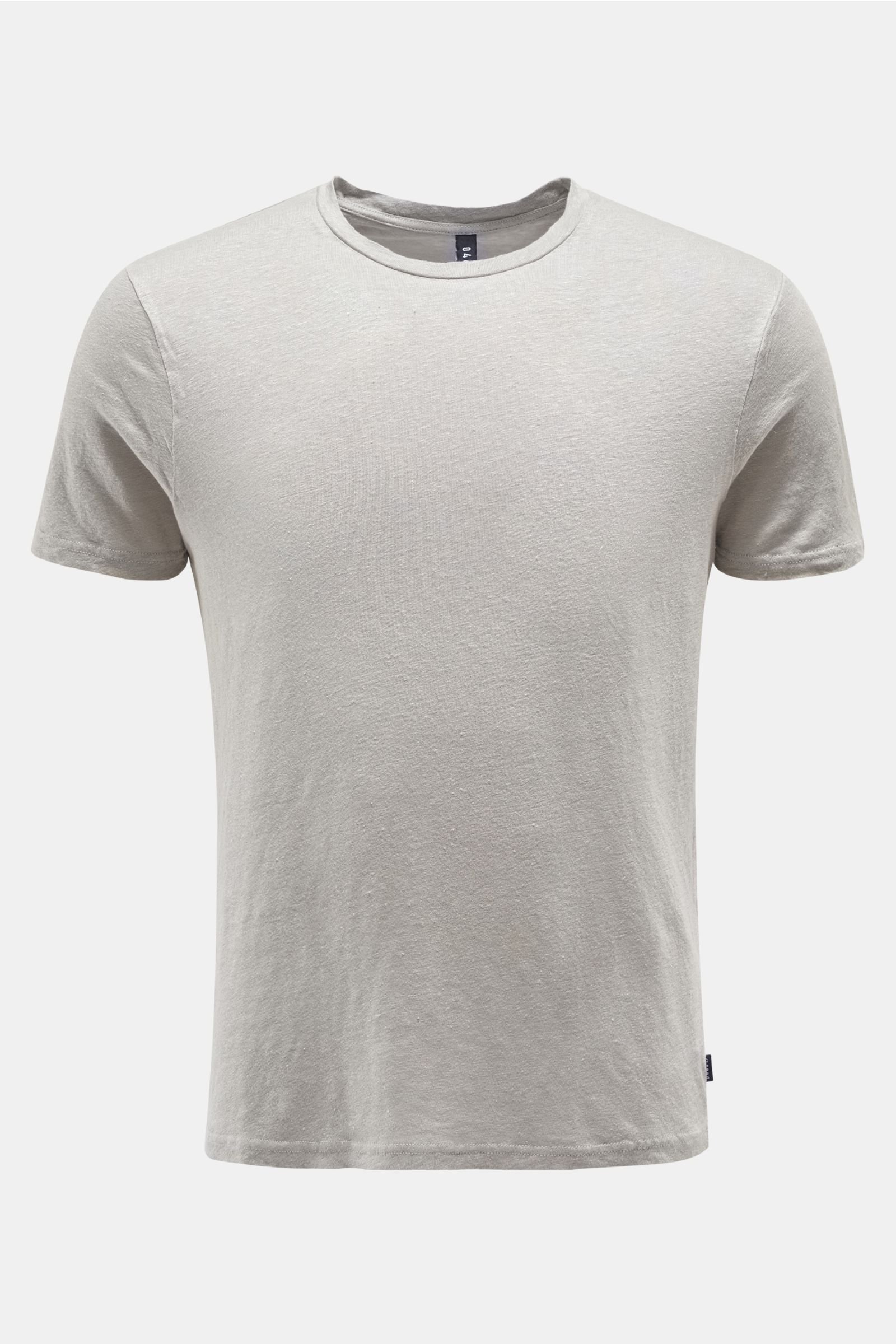 Linen crew neck T-shirt grey