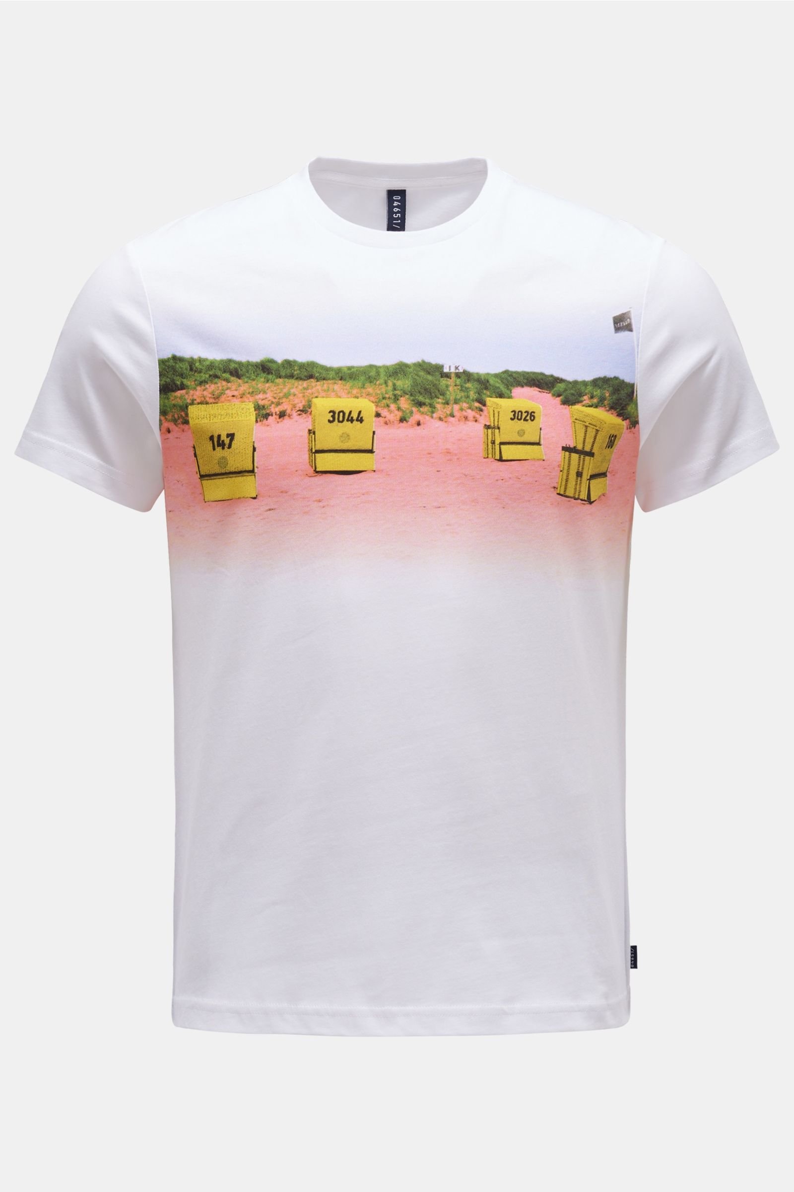 R-Neck T-Shirt weiß/koralle
