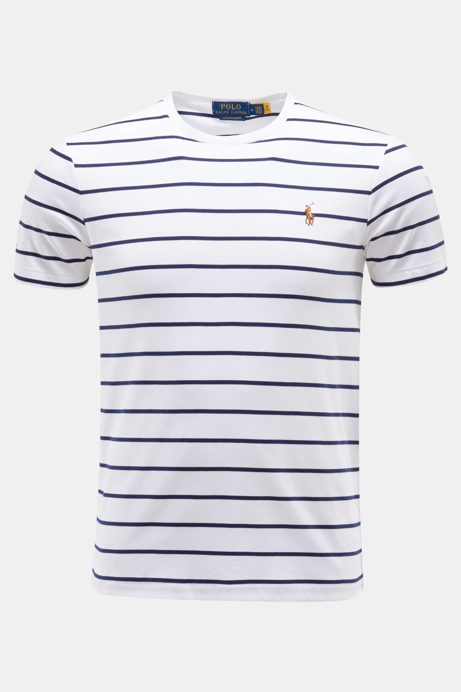 Crew neck T-shirt white/navy striped