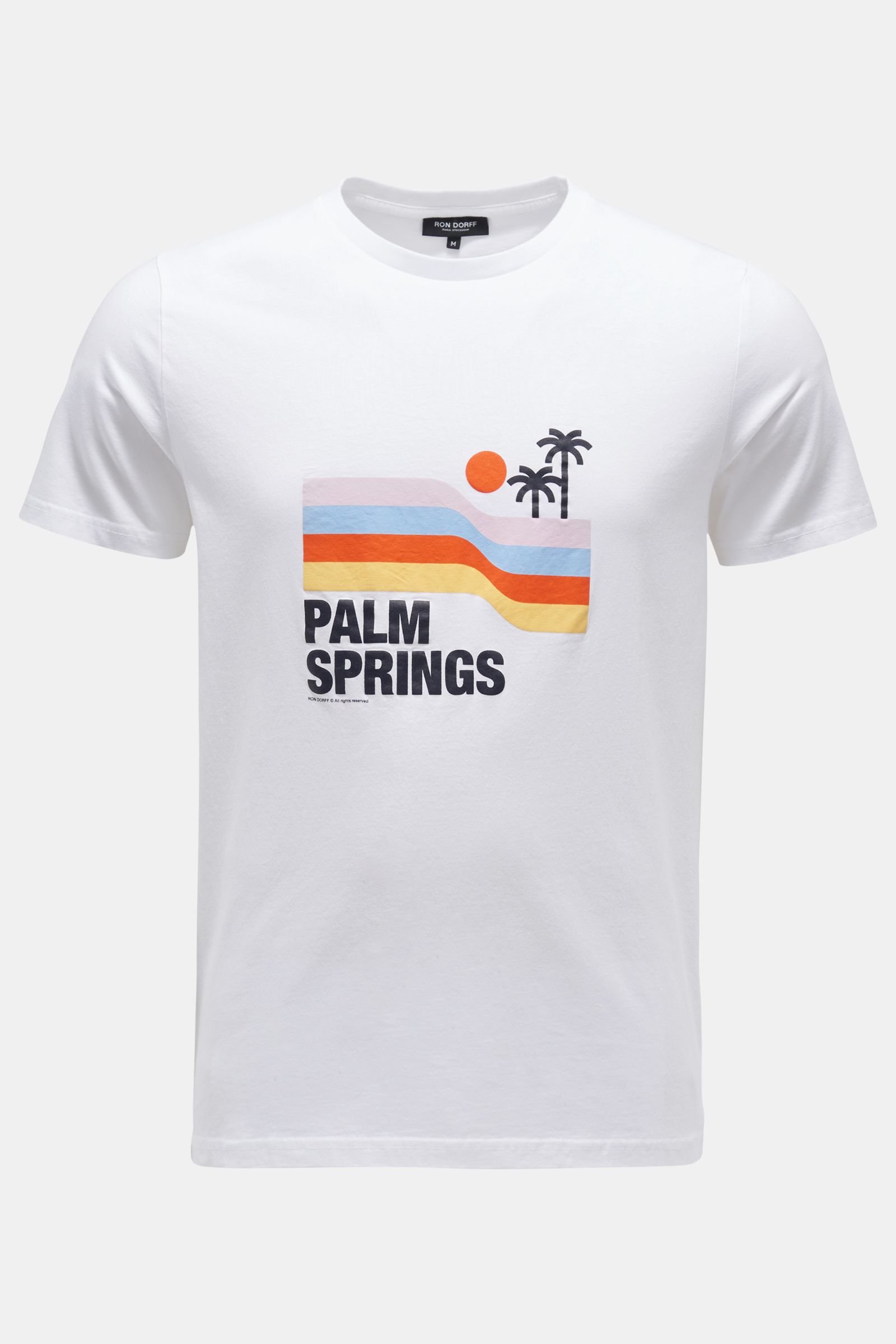 Rundhals-T-Shirt 'Palm Springs' weiß