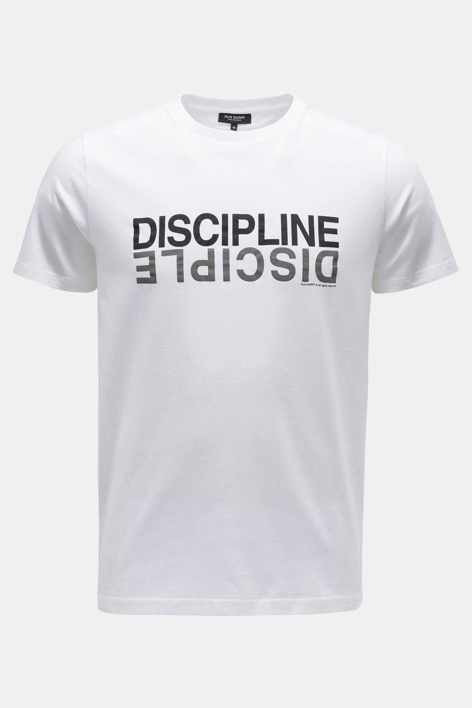 Rundhals-T-Shirt 'Discipline' weiß