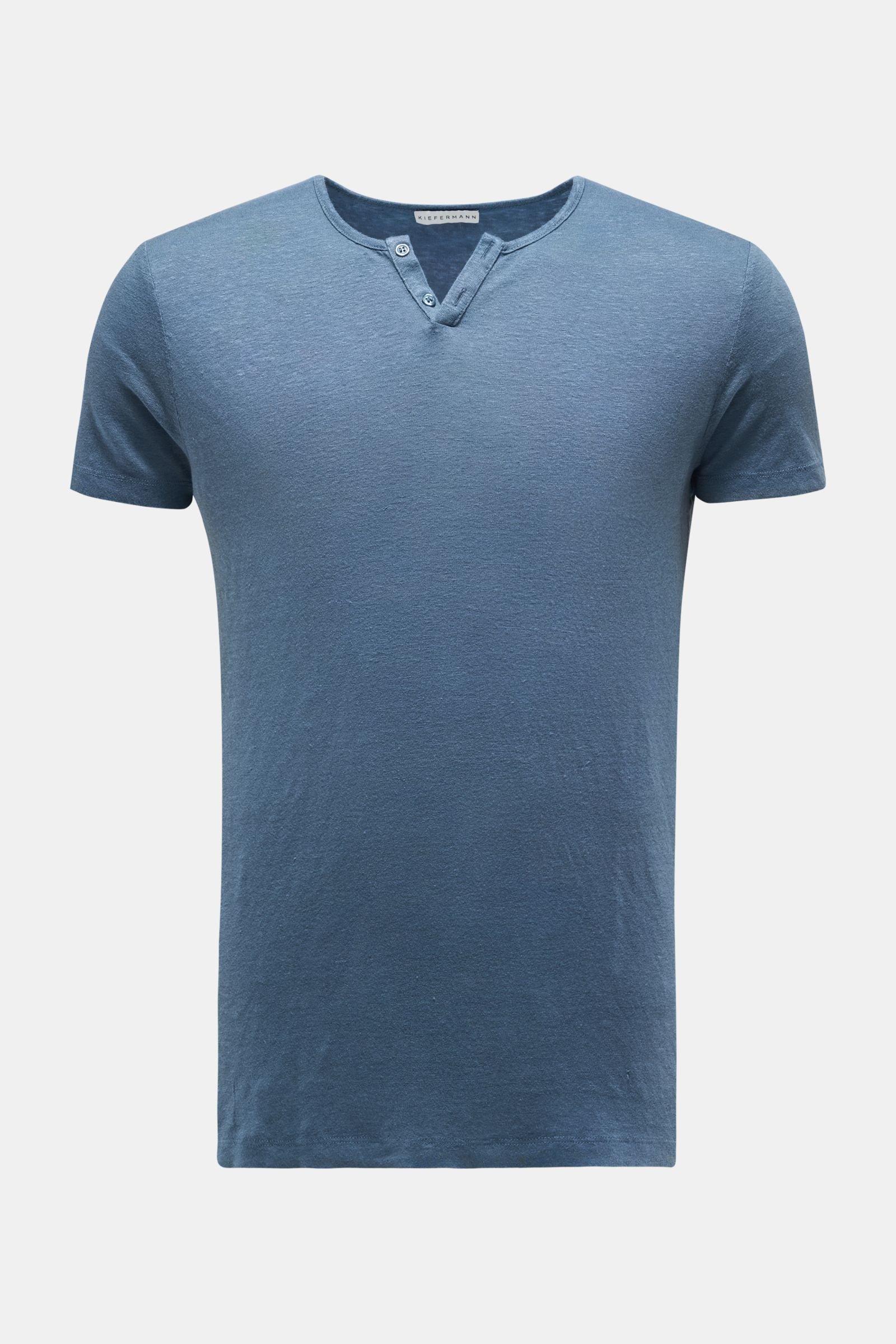 Leinen Henley-T-Shirt 'Rio' graublau