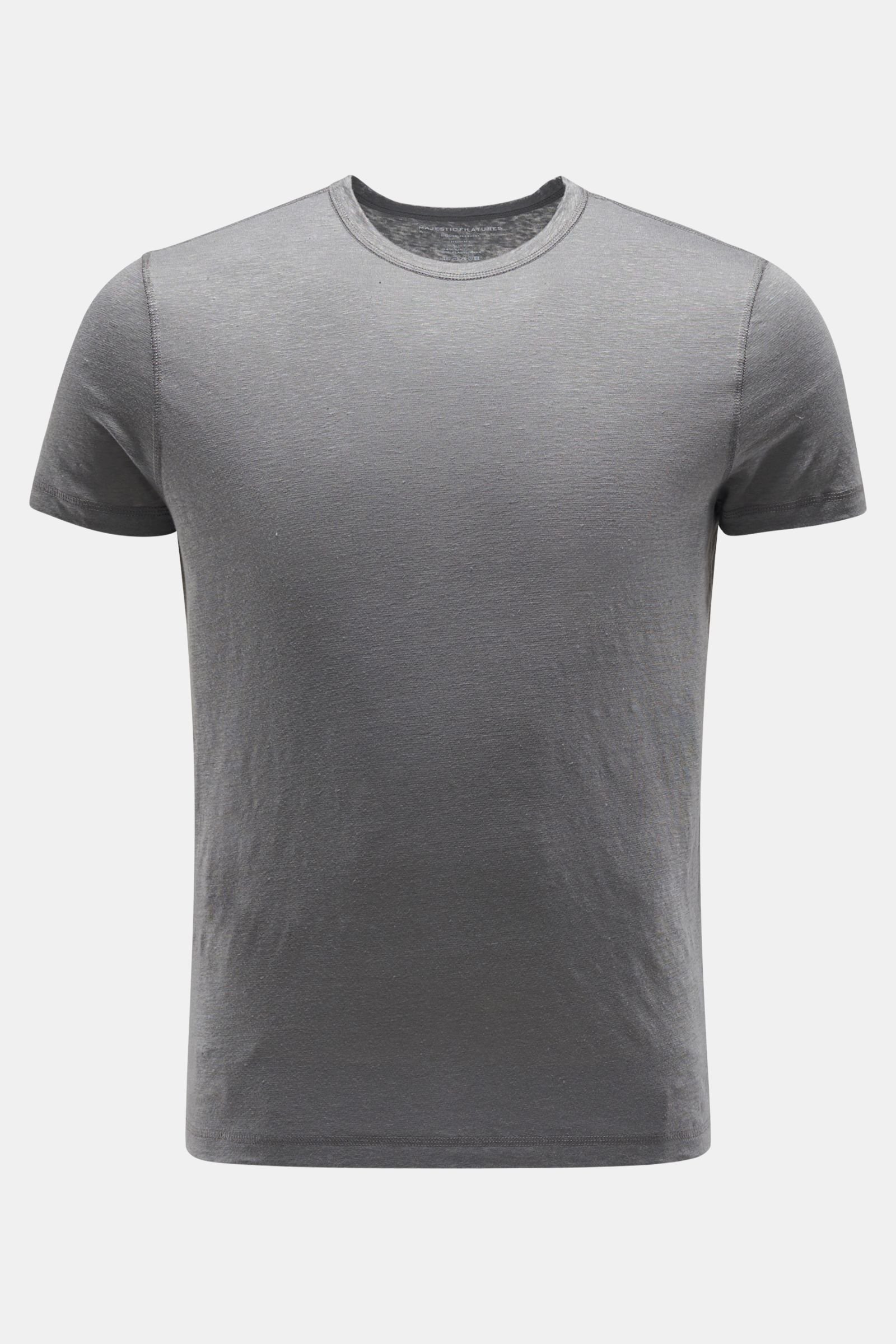 Linen crew neck T-shirt grey