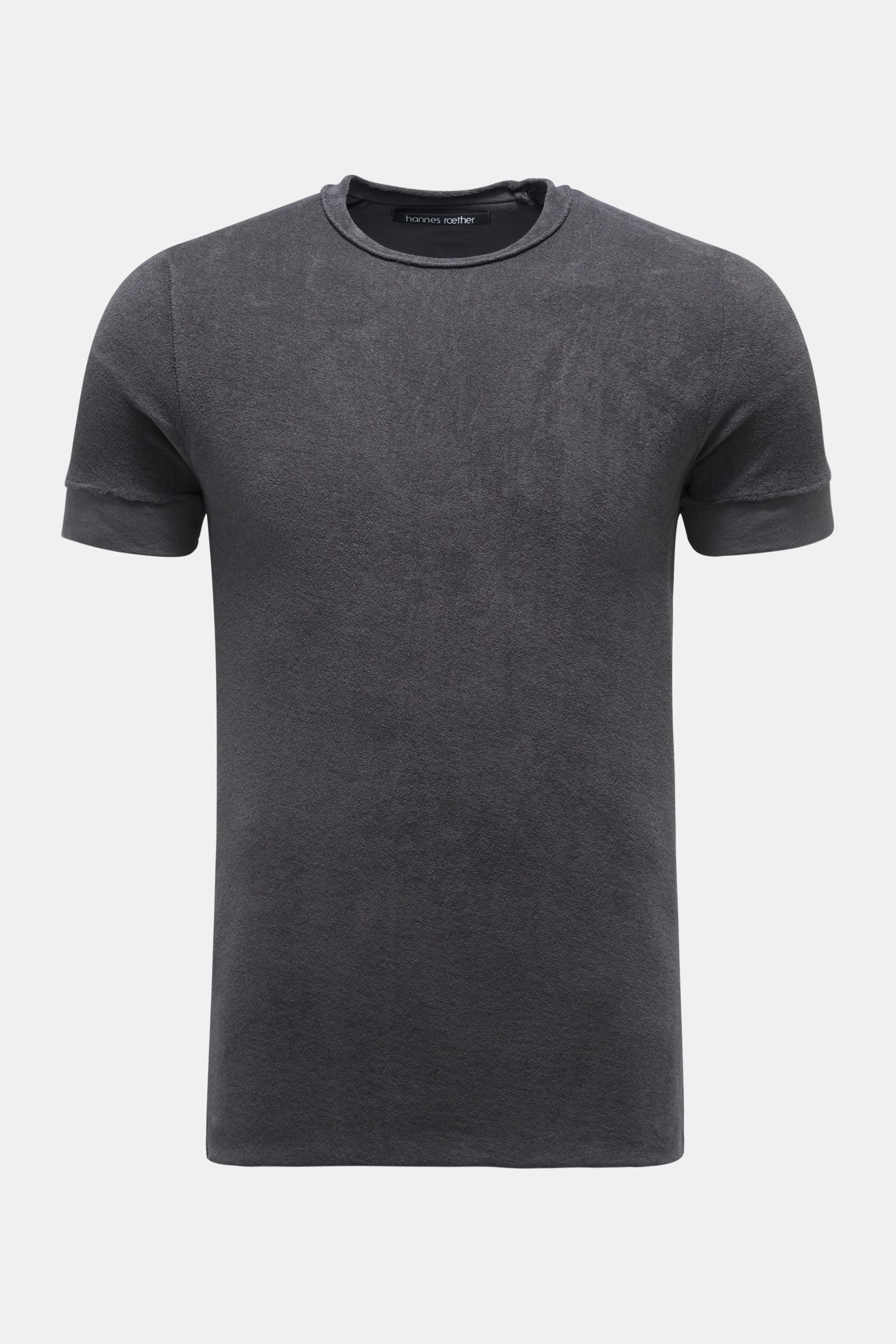 Crew neck terry T-shirt 'Piaf' anthracite