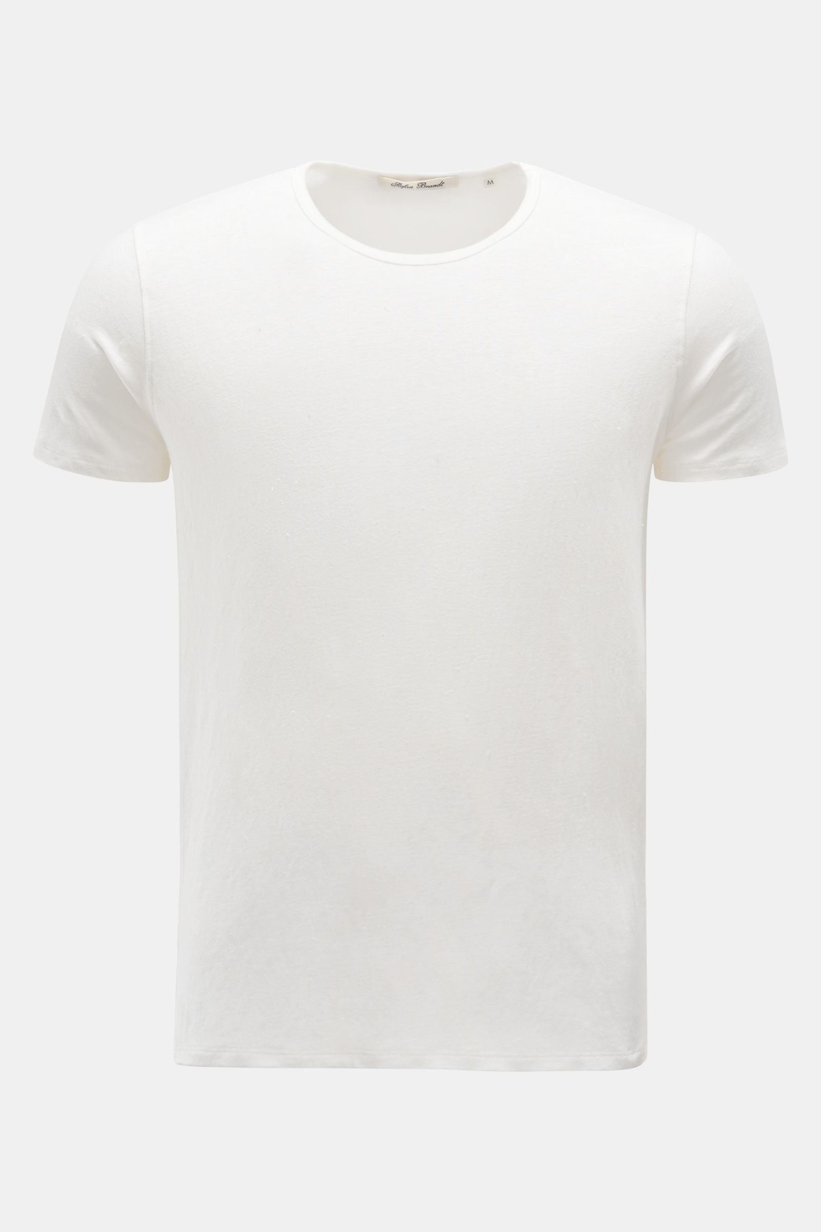 Leinen Rundhals-T-Shirt offwhite