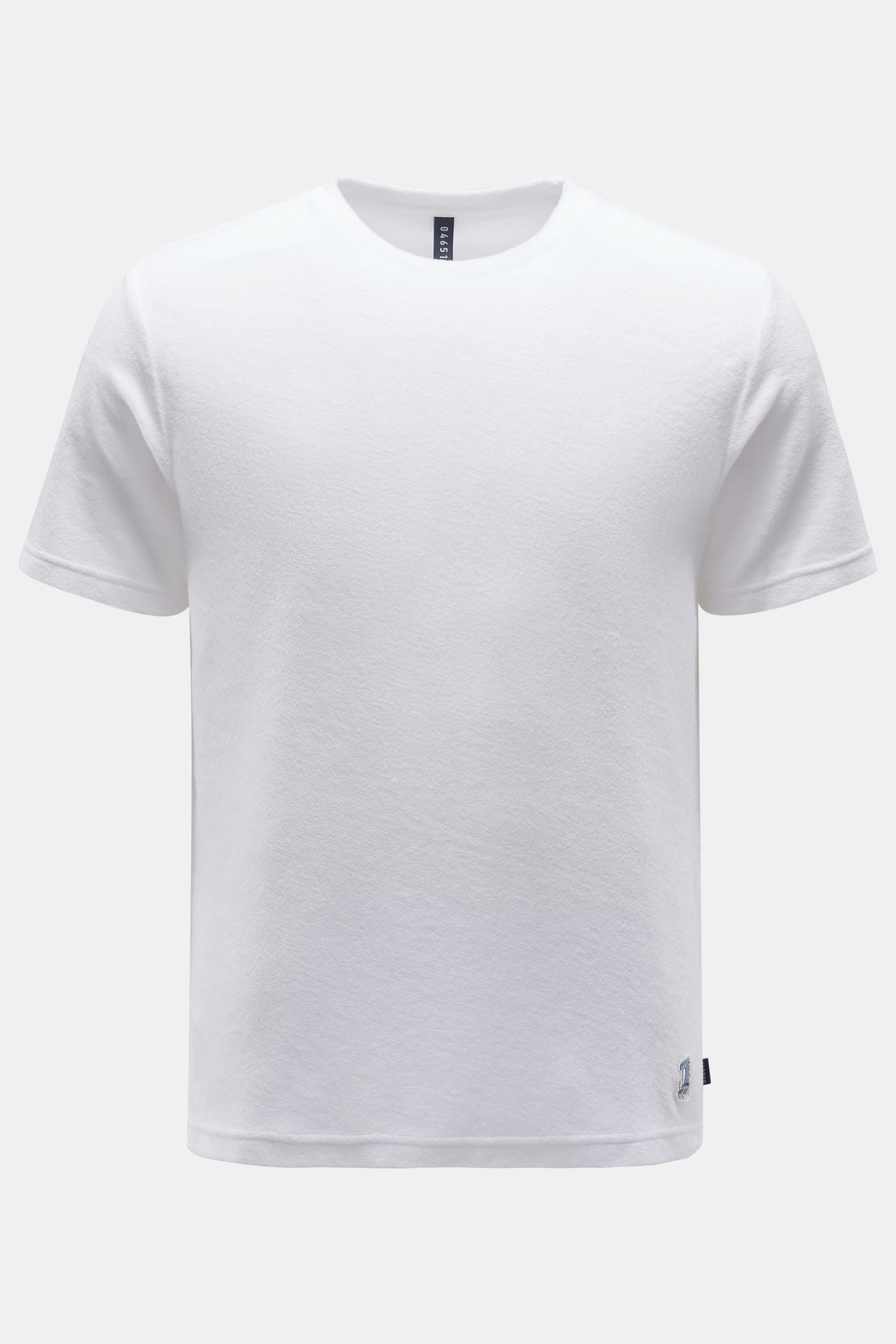 Frottee Rundhals-T-Shirt weiß