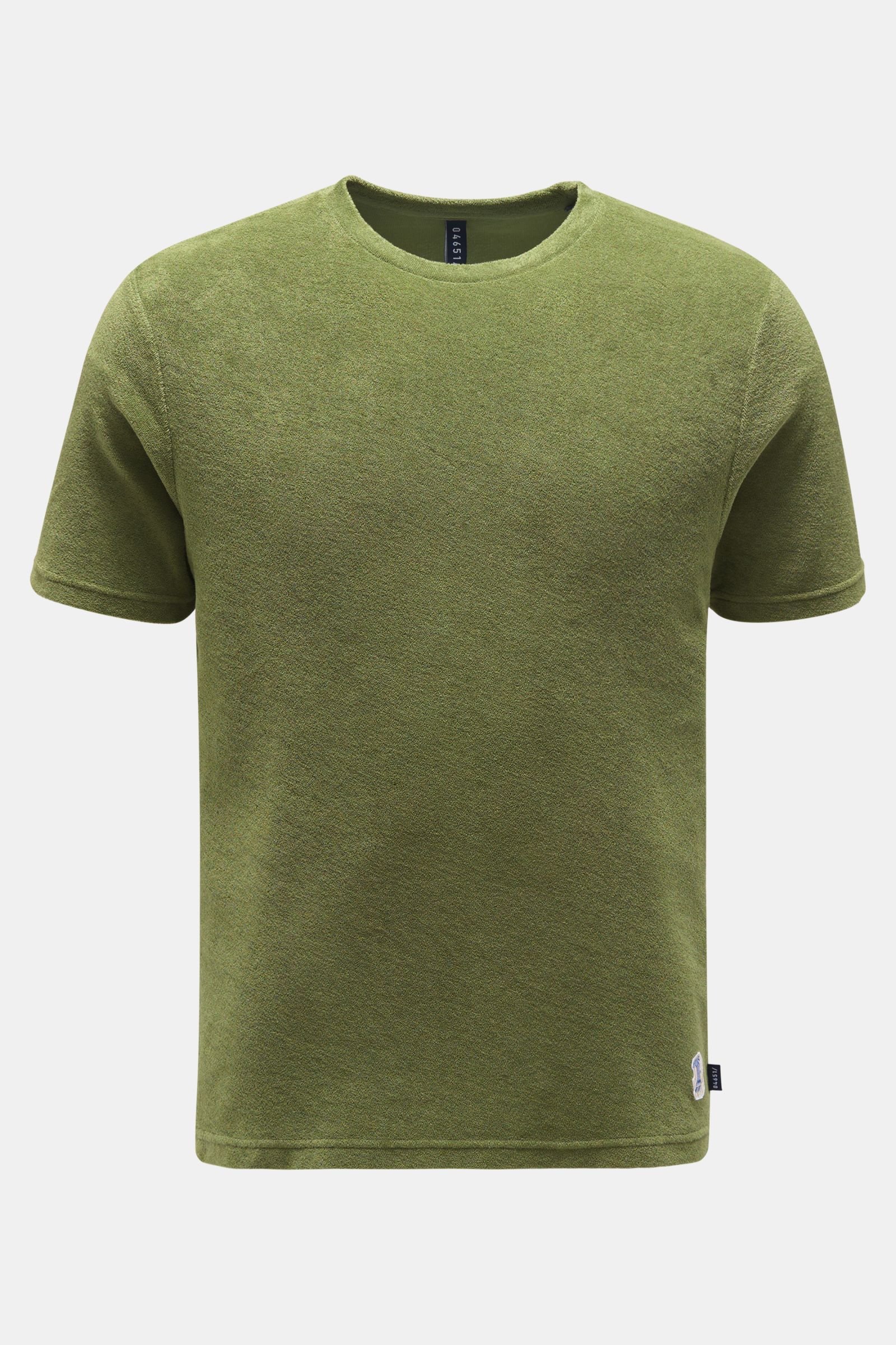 Crew neck terry T-shirt olive