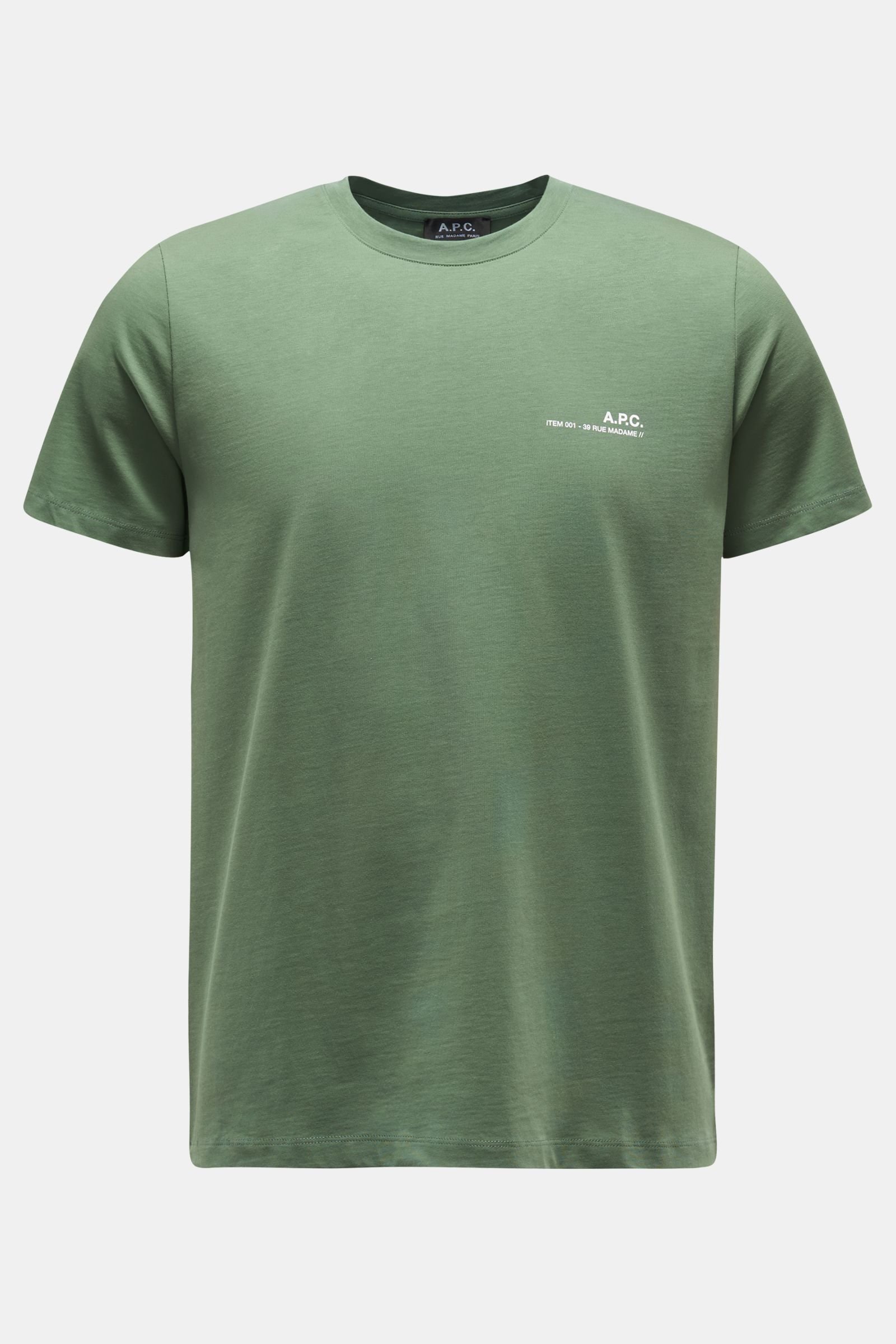 Rundhals-T-Shirt 'Item' graugrün