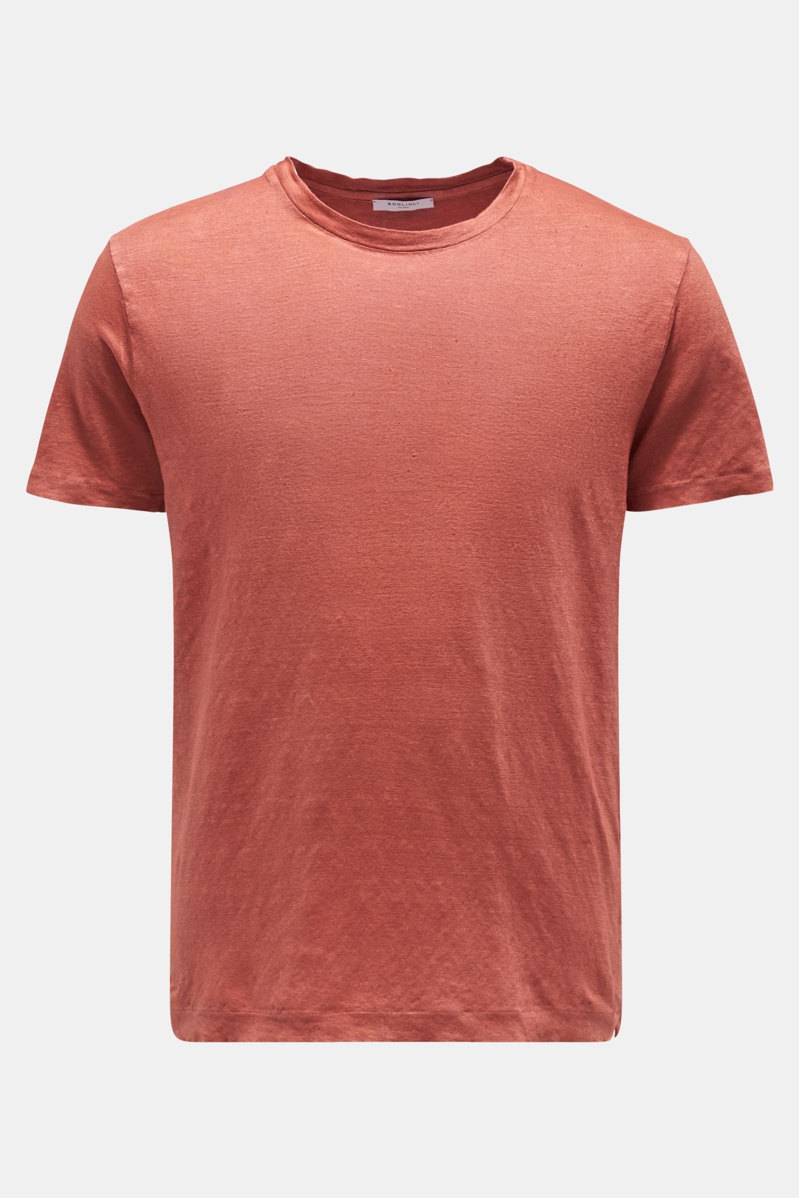 Linen crew neck-T-shirt light red