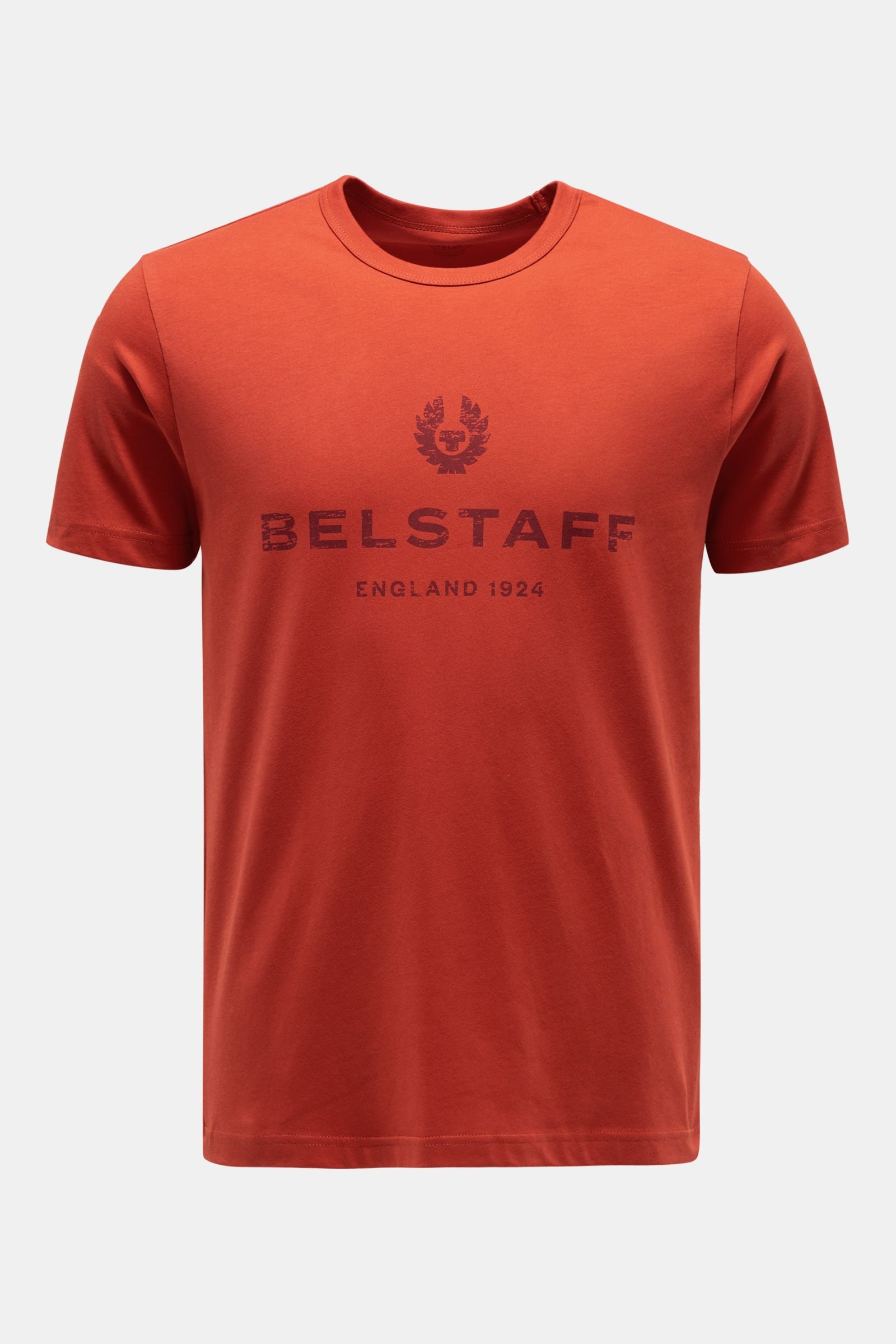 Rundhals-T-Shirt 'Belstaff 1924' rostrot