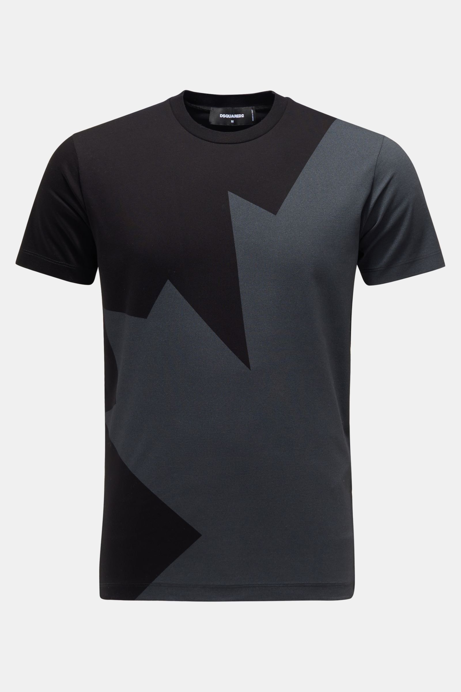 Rundhals-T-Shirt schwarz/dunkelgrau