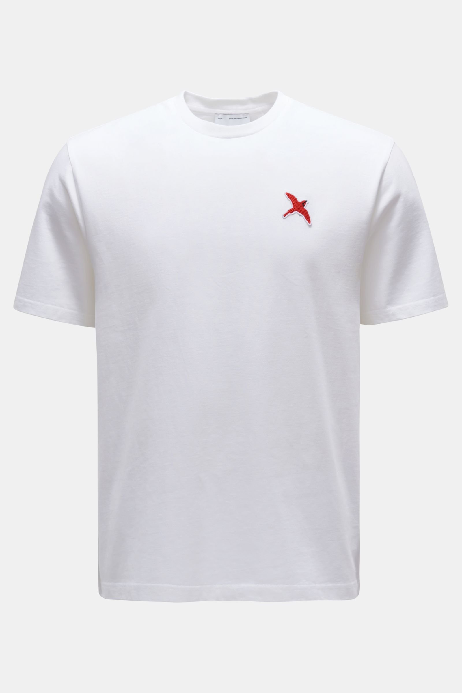 Rundhals-T-Shirt 'Rouge Bee Bird' weiß