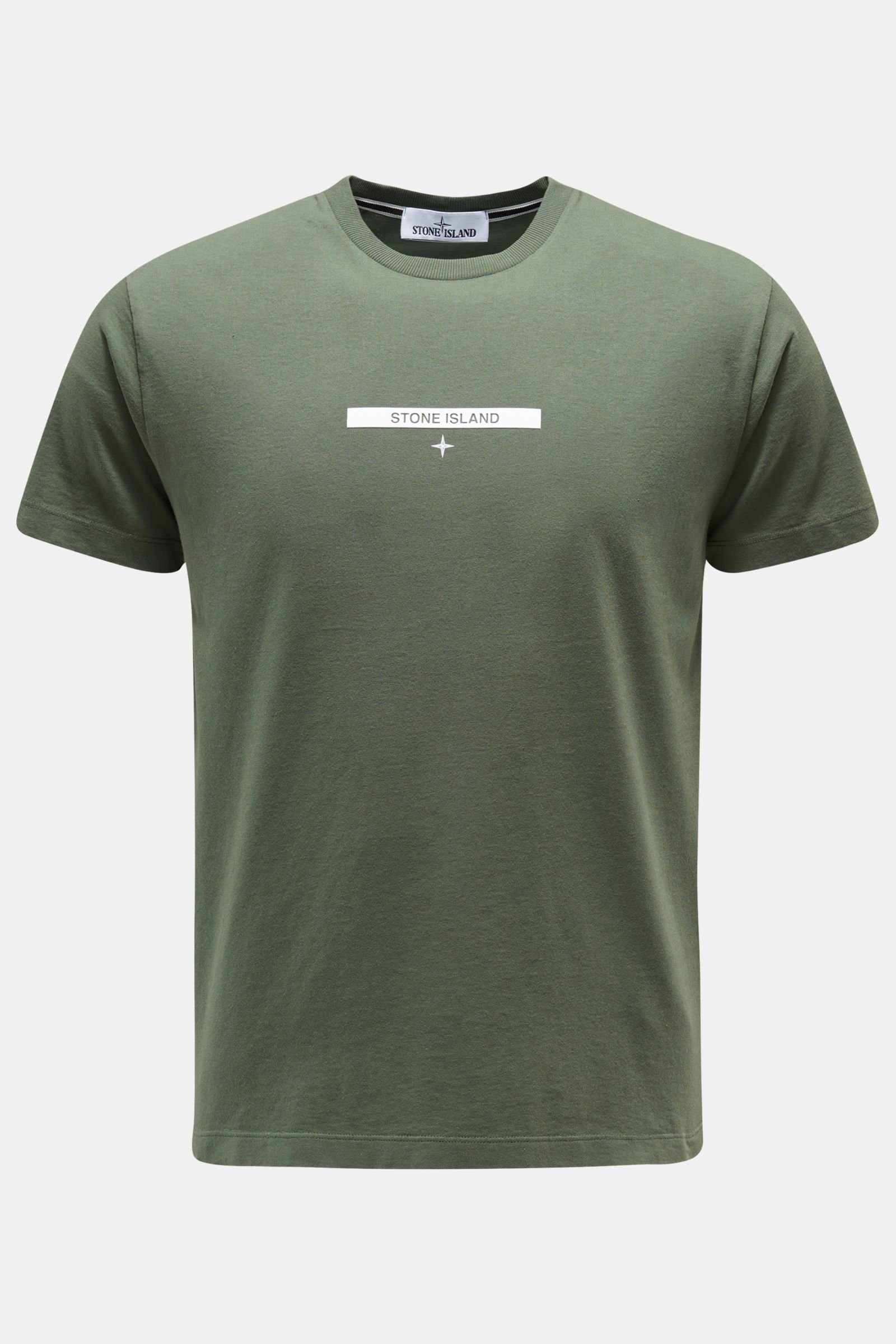 Rundhals-T-Shirt graugrün