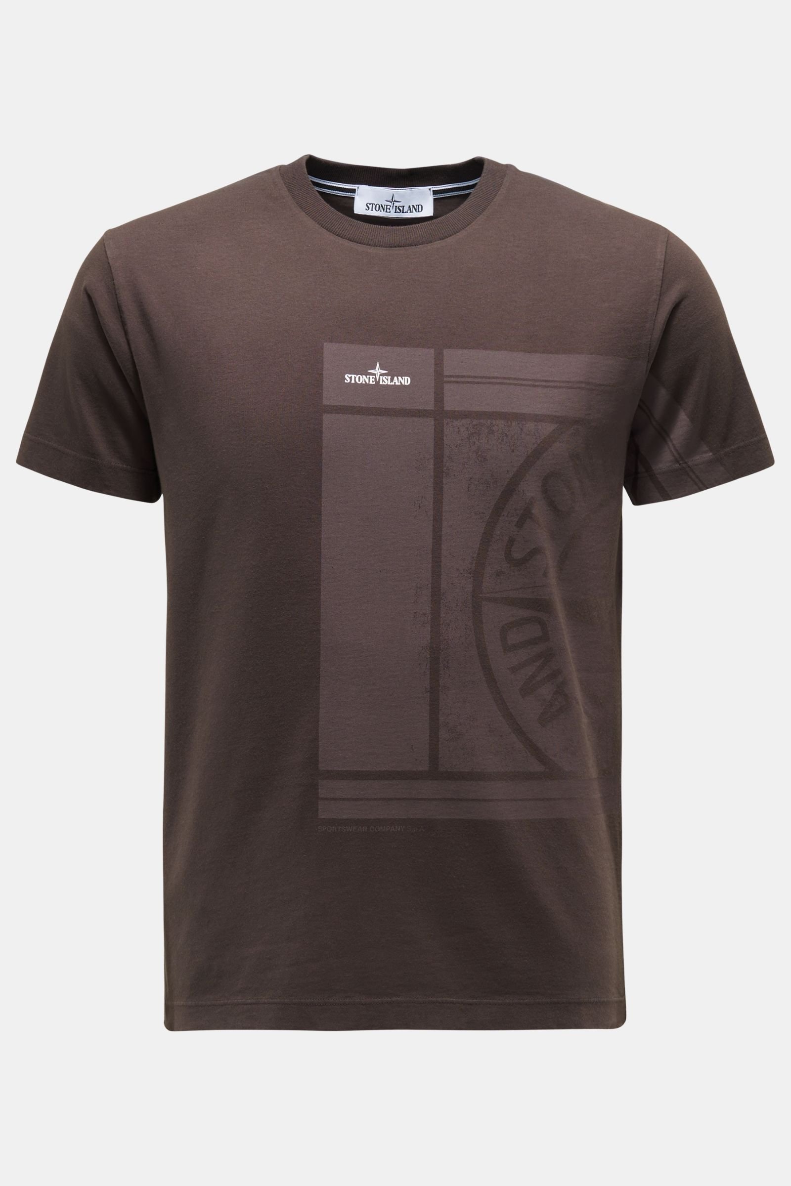 Rundhals-T-Shirt dunkelbraun