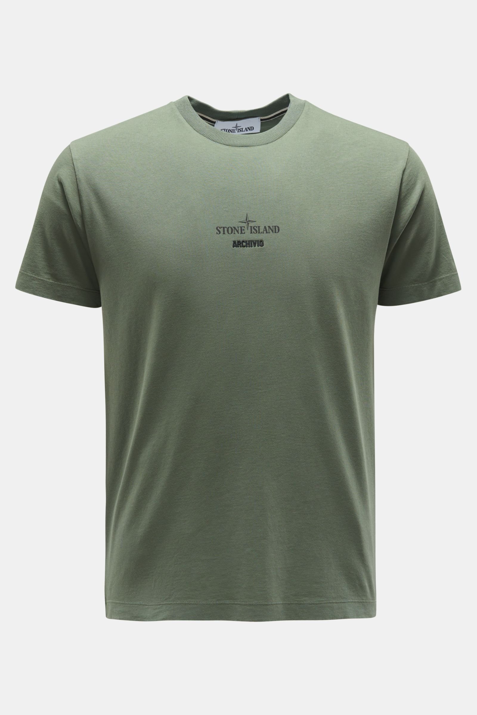 Rundhals-T-Shirt 'Archivio' graugrün