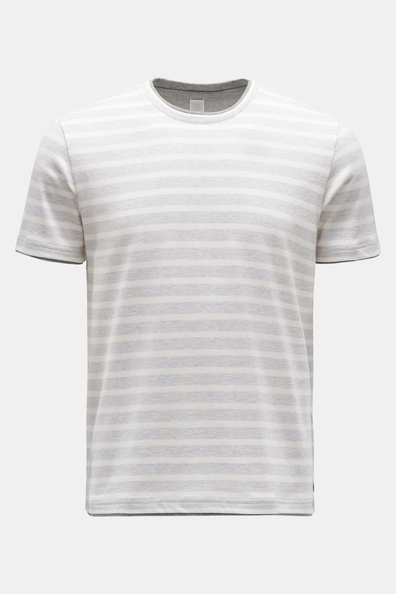 Crew neck T-shirt light grey/white striped