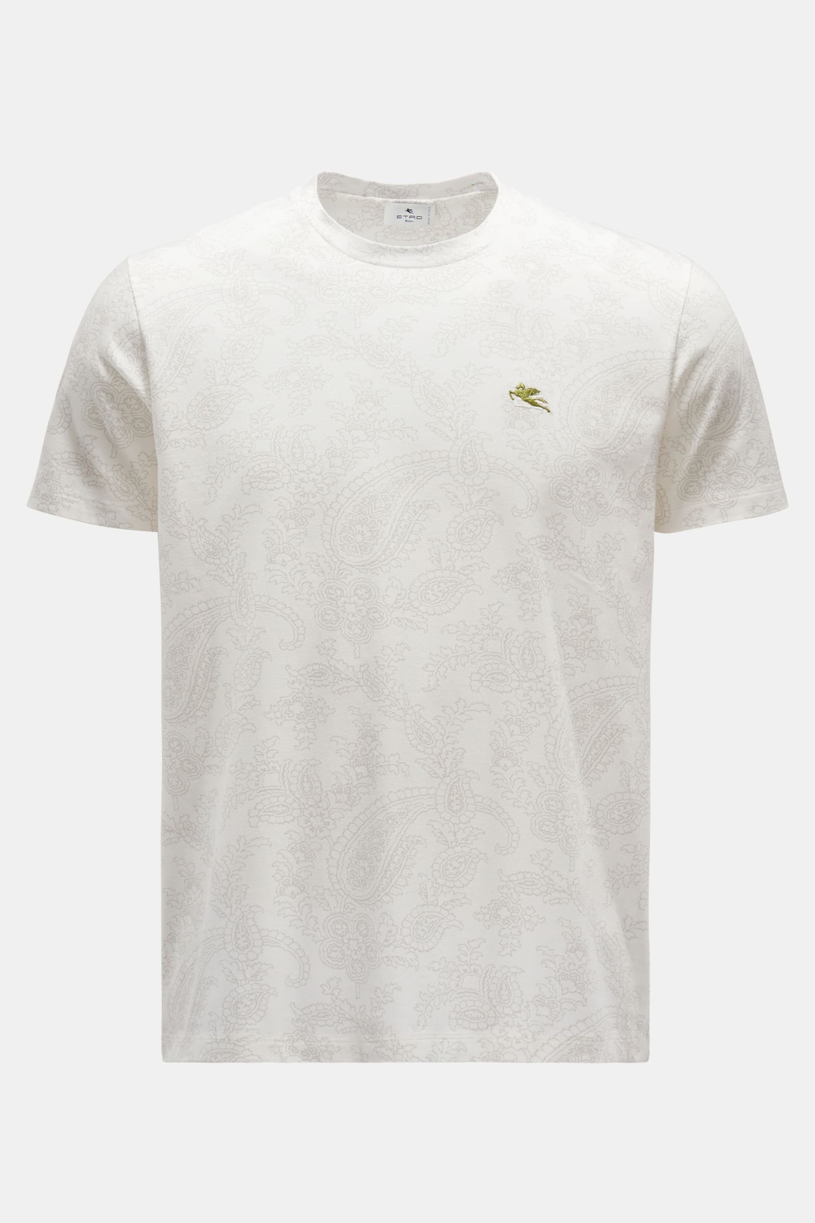 Crew neck T-shirt off-white/light grey patterned