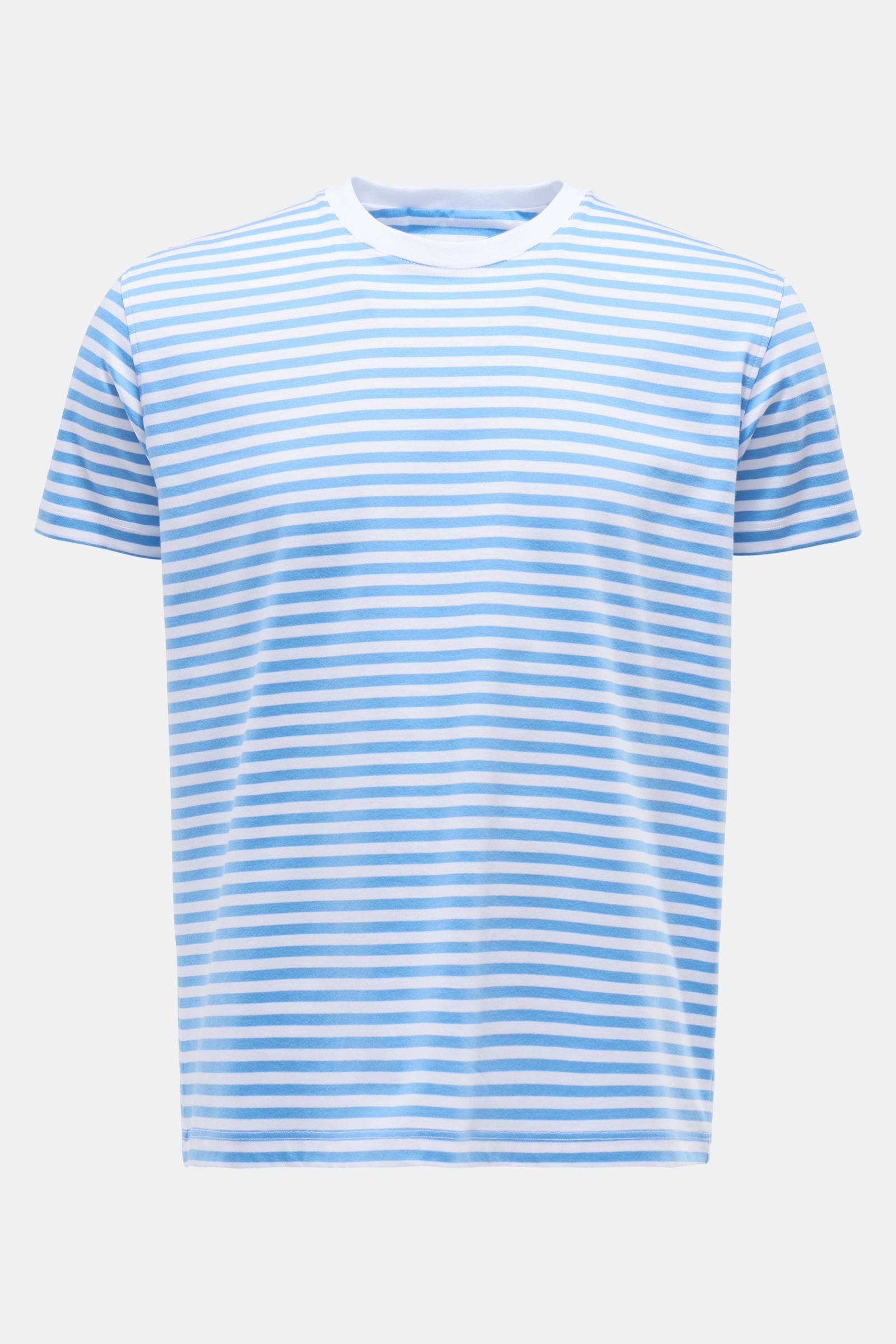 Crew neck T-shirt light blue/white striped