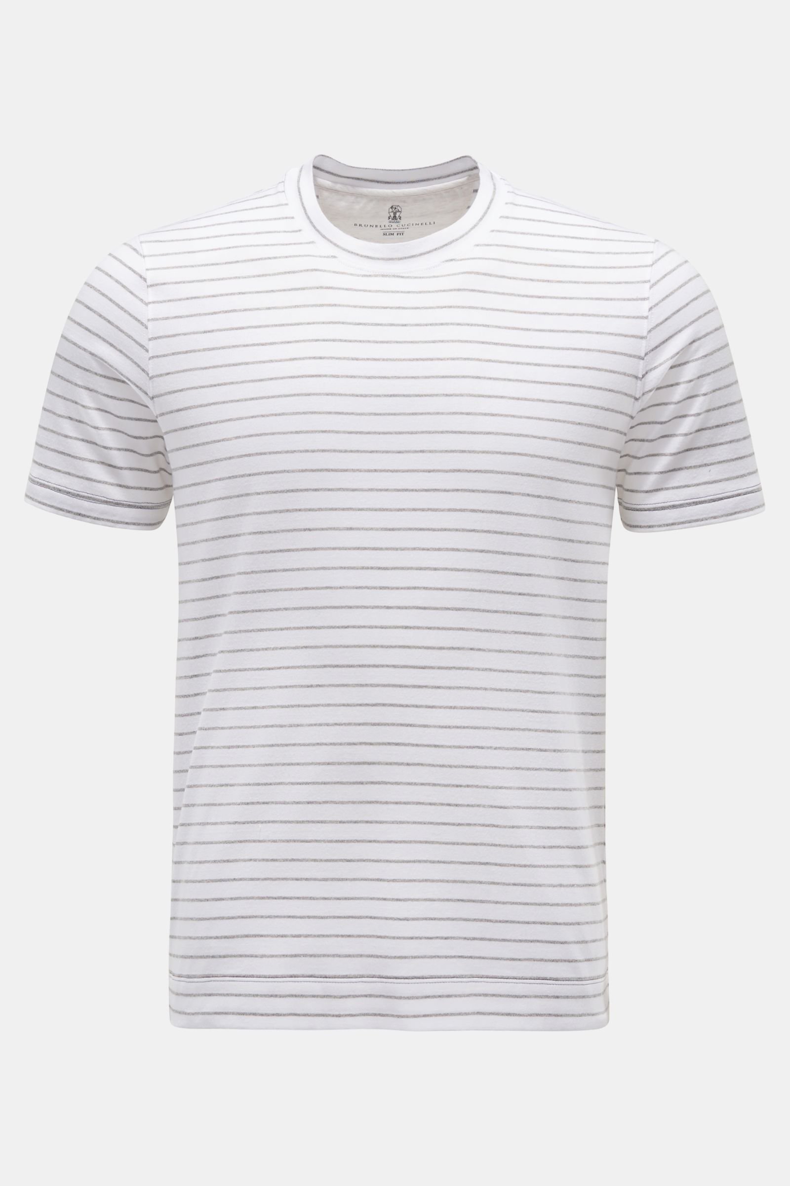 Crew neck T-shirt grey/white striped