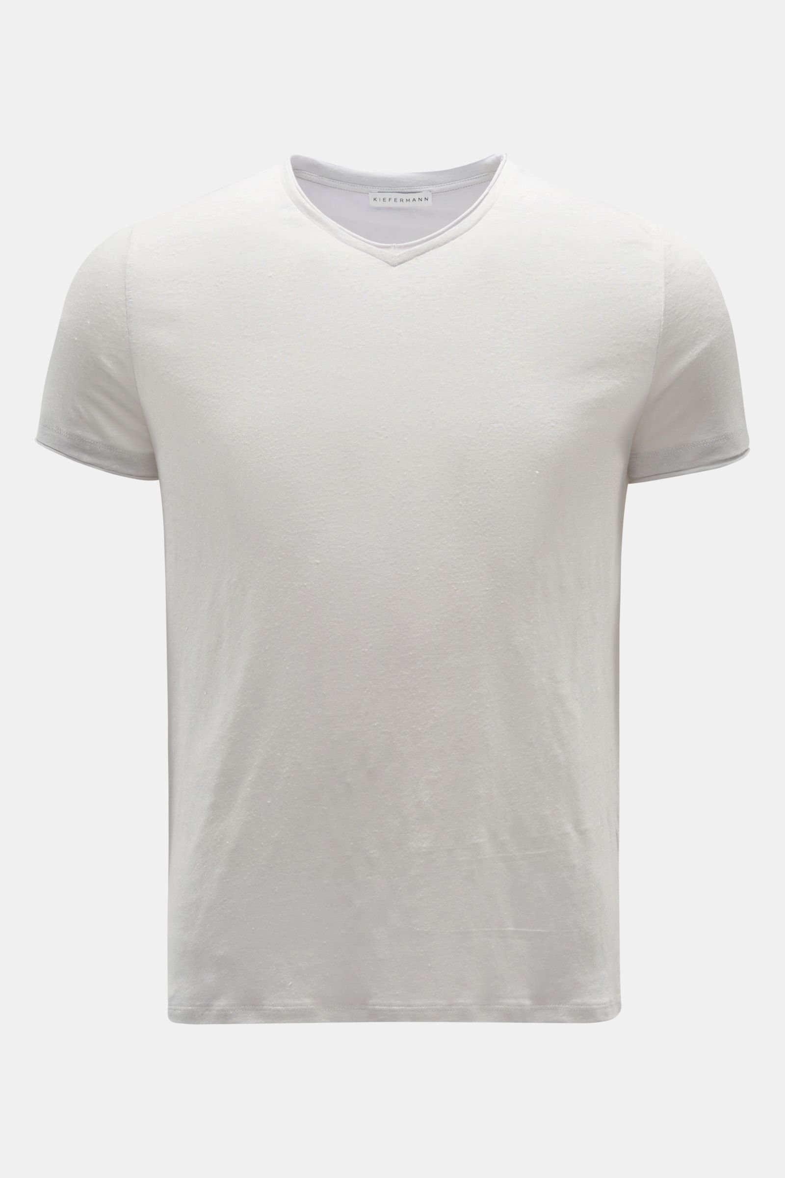 Linen V-neck T-shirt 'Flynn' light grey