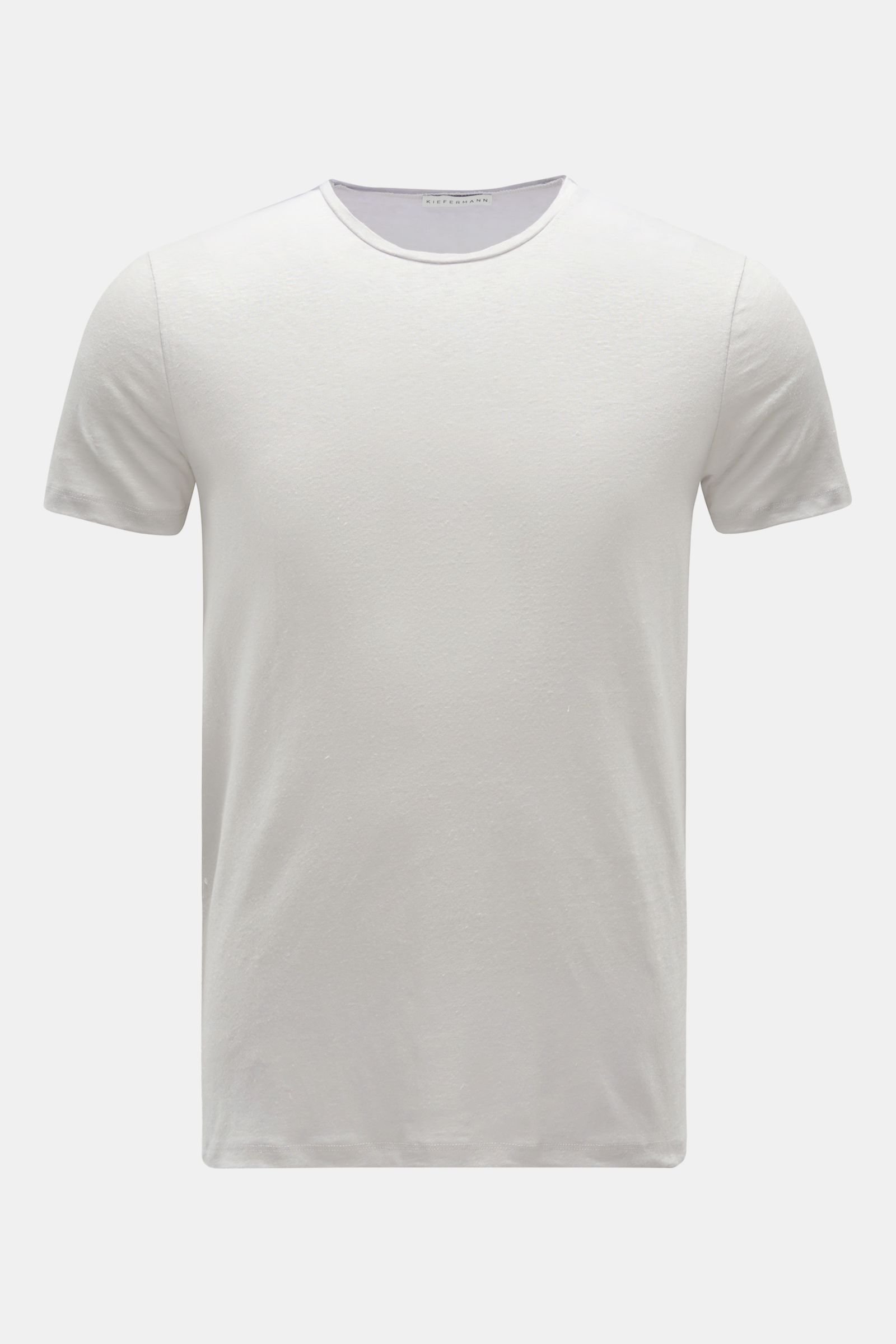Linen crew neck T-shirt 'Laine' light grey