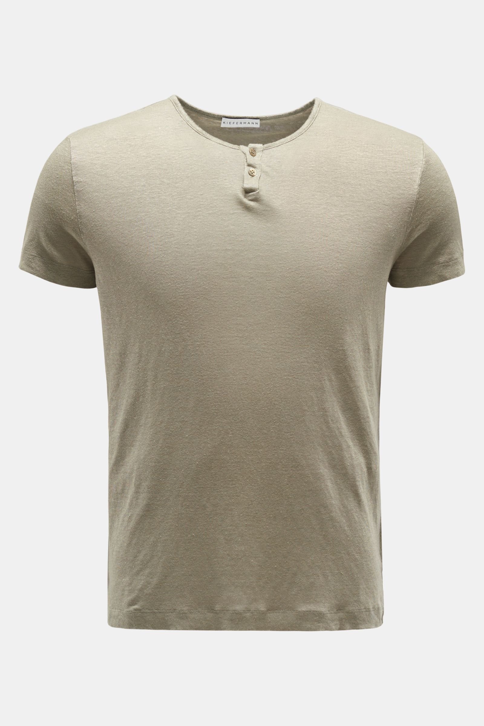 Leinen Henley-T-Shirt 'Rio' graugrün