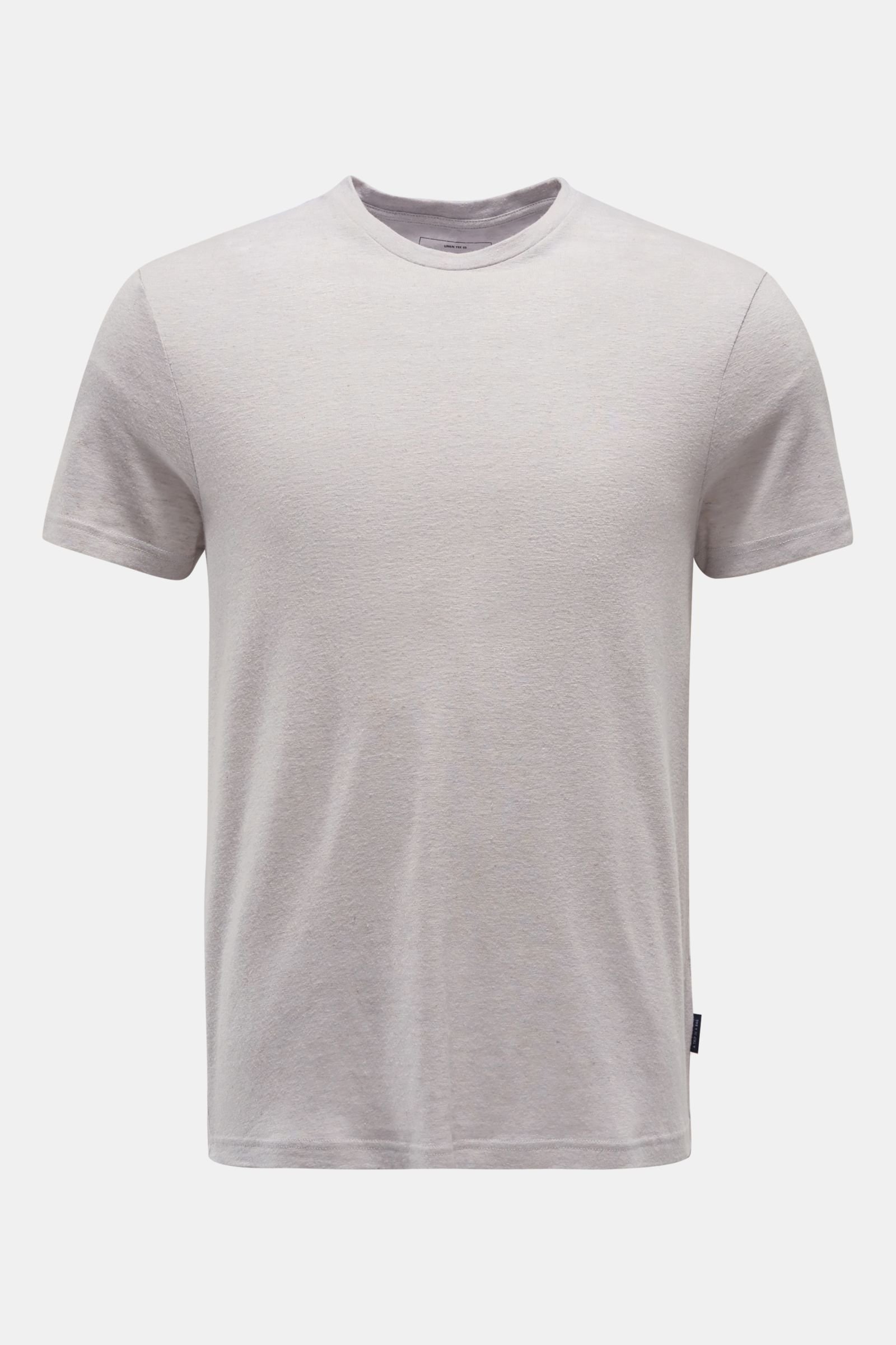Crew neck T-shirt 'Linen Tee' light grey