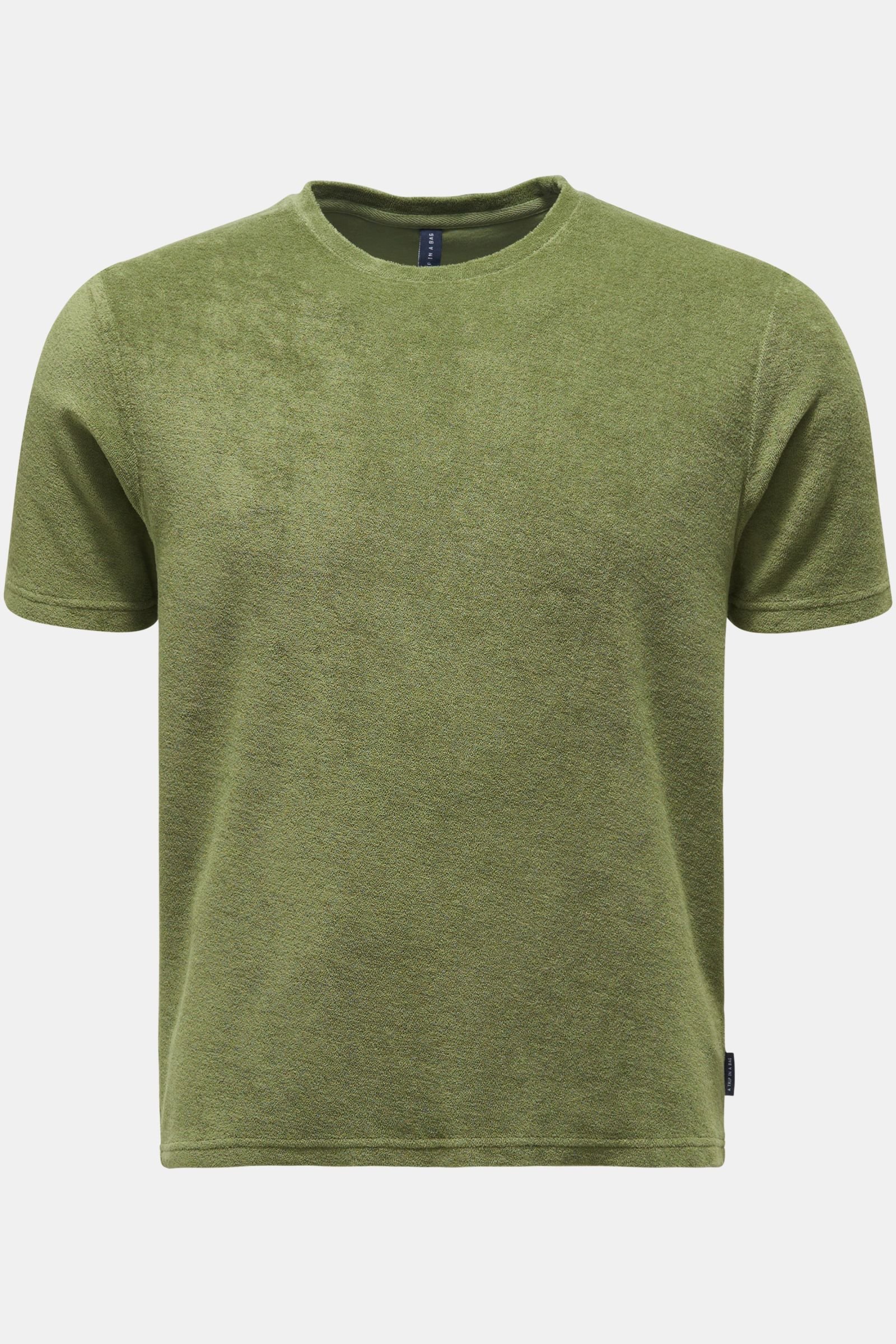 Terry crew neck T-shirt 'Terry Tee' olive