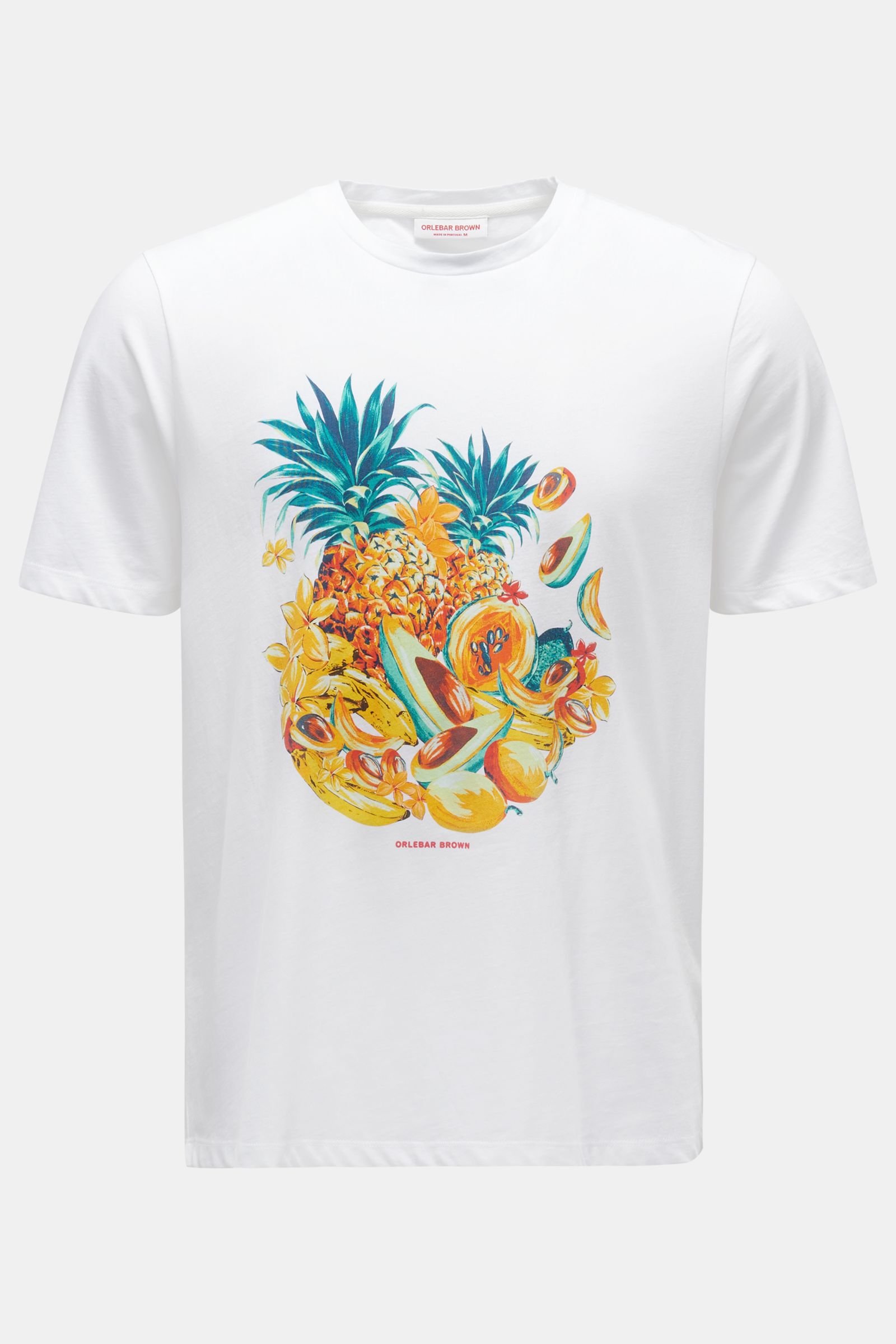 Rundhals-T-Shirt 'Nicolas Club Tropicana' weiß