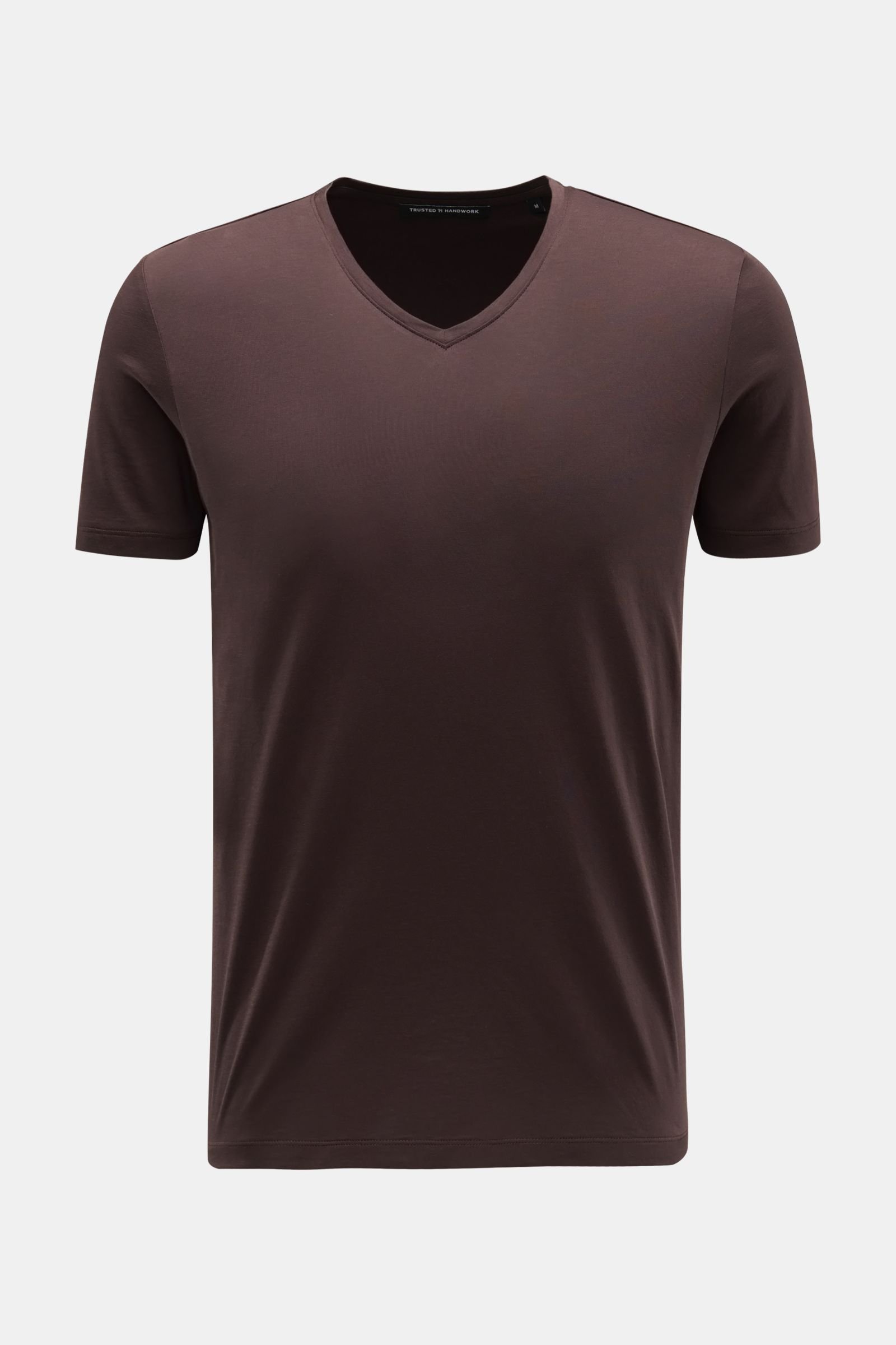 V-neck T-shirt 'Boston' dark brown