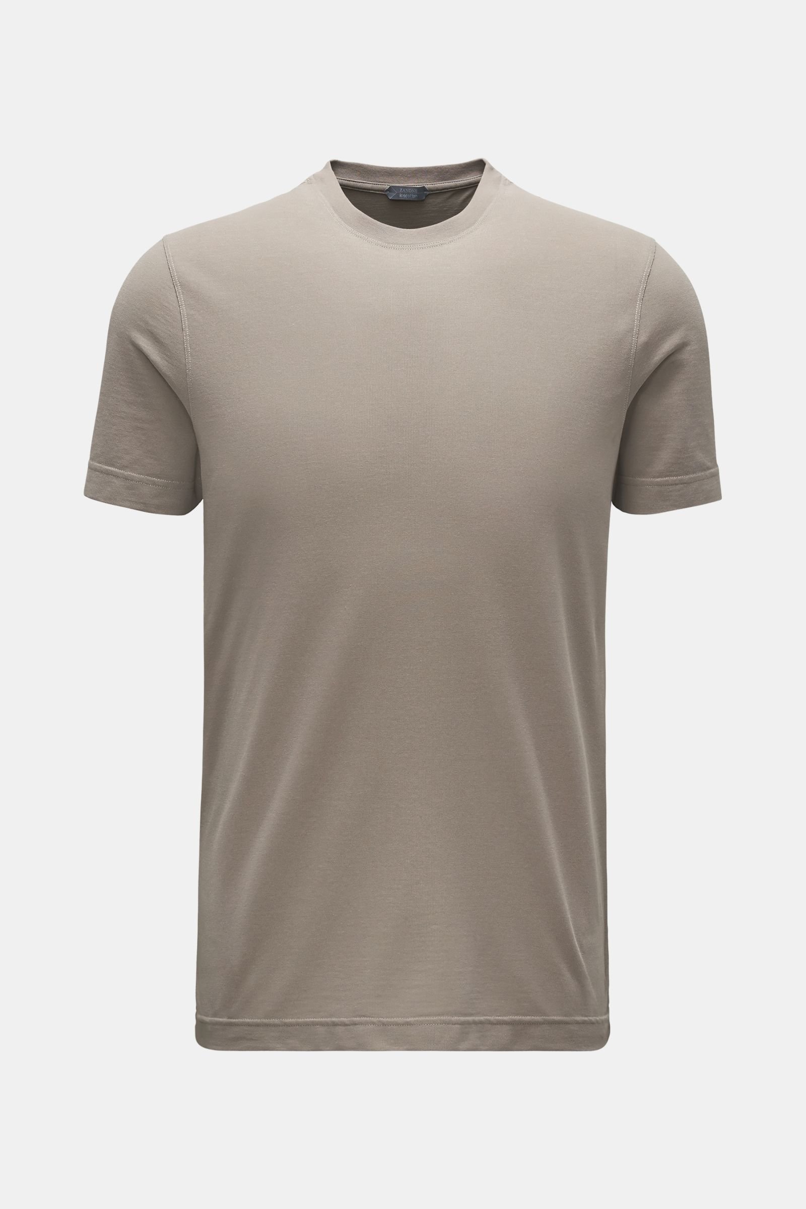 Rundhals-T-Shirt graubraun