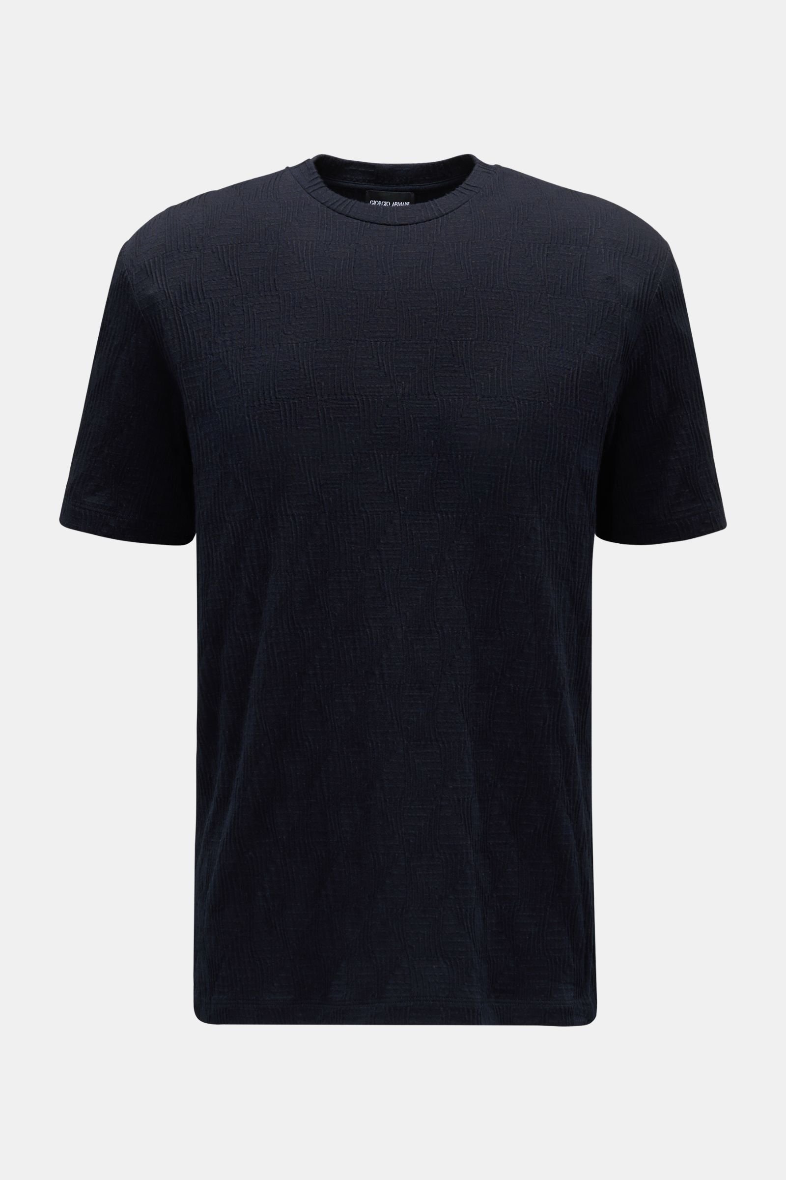 Crew neck T-shirt navy patterned