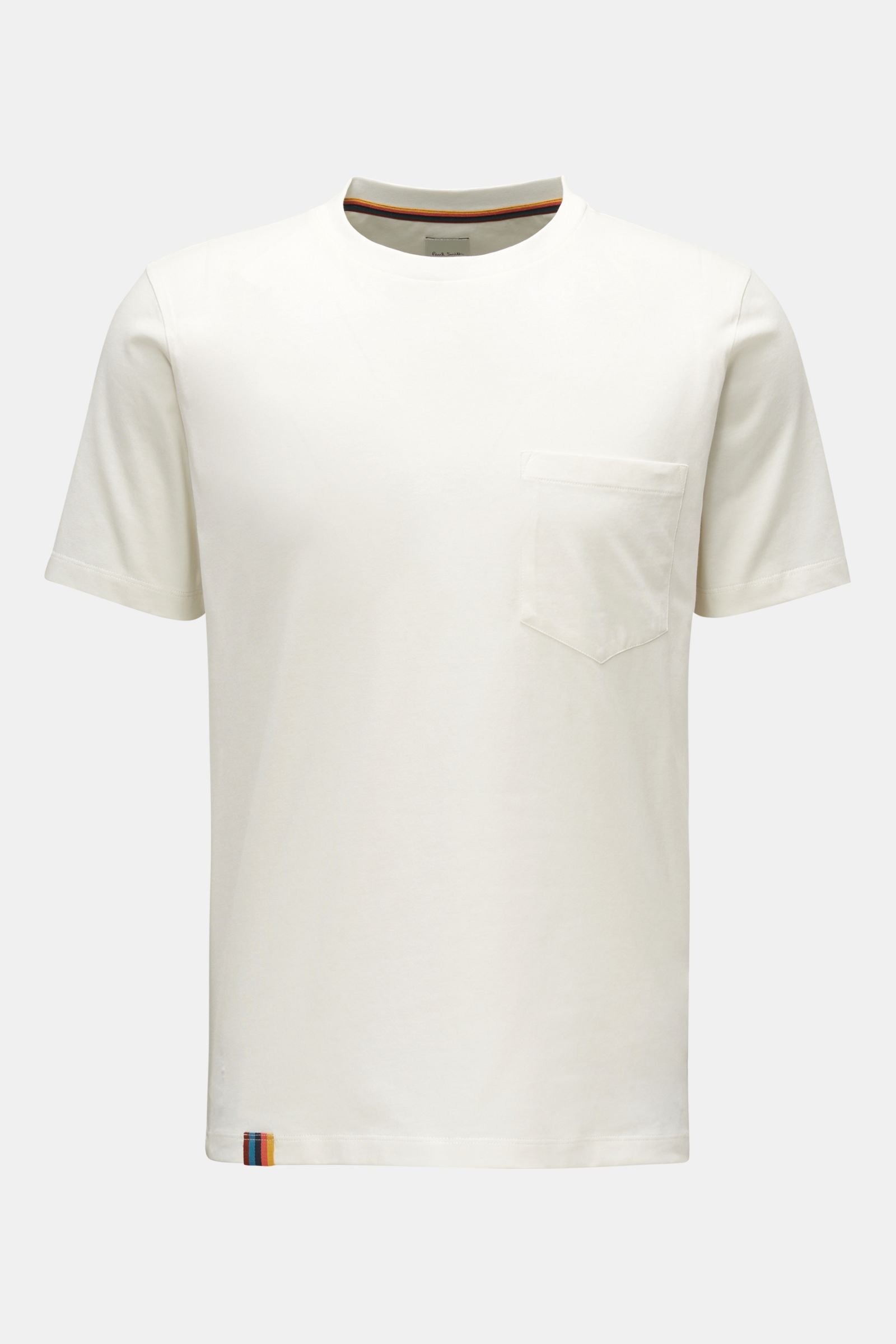 Rundhals-T-Shirt 'Artist Stripe' weiß