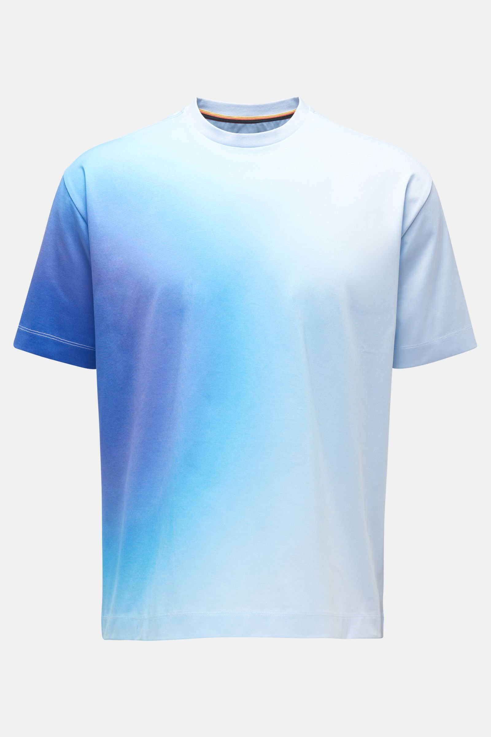 Crew neck T-shirt 'Ombre Dot Print' light blue/purple