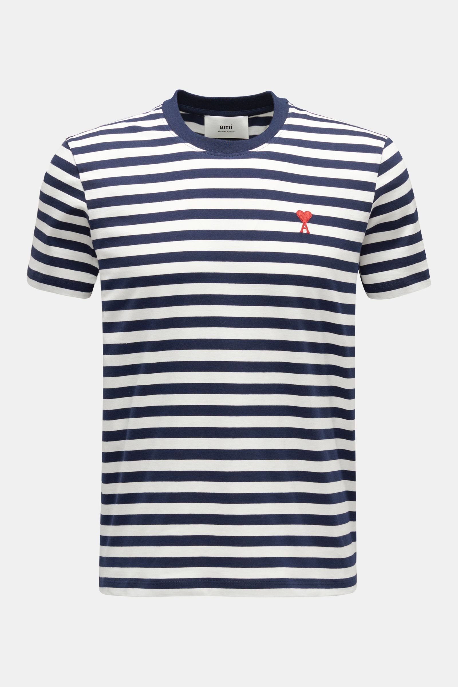 Crew neck T-shirt navy/white striped