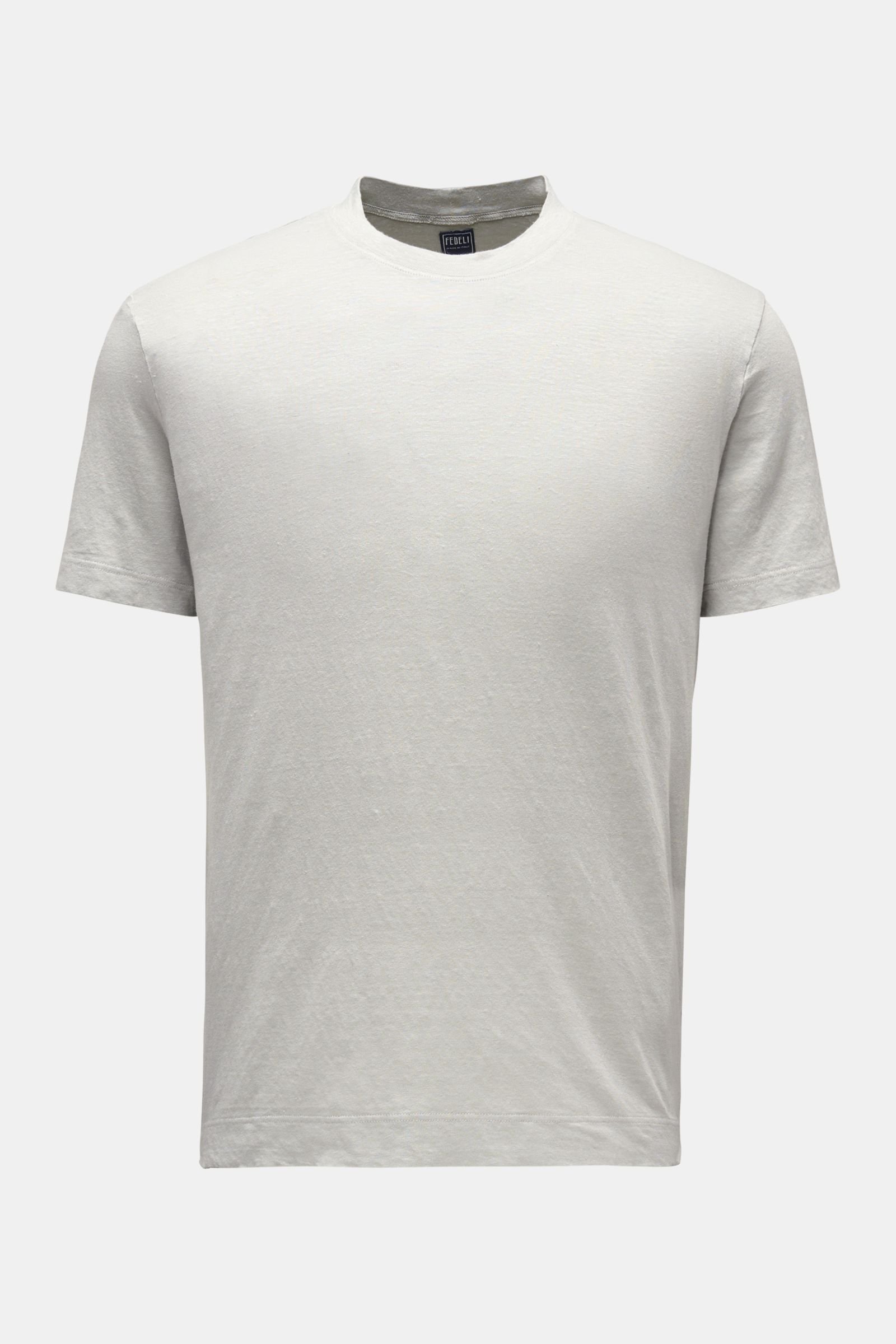 Linen crew neck T-shirt 'Extreme MM' light grey 