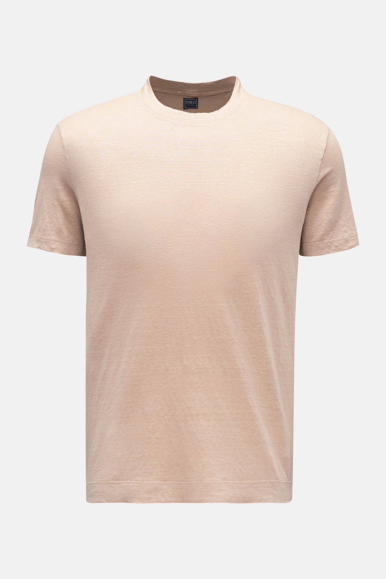 Linen crew neck T-shirt 'Extreme MM' beige