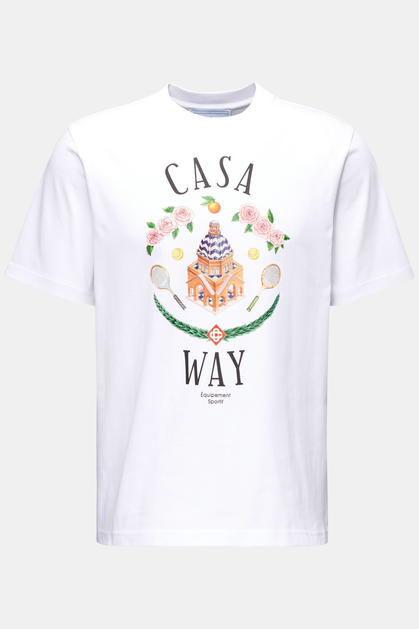 Rundhals-T-Shirt 'Casa Way' weiß