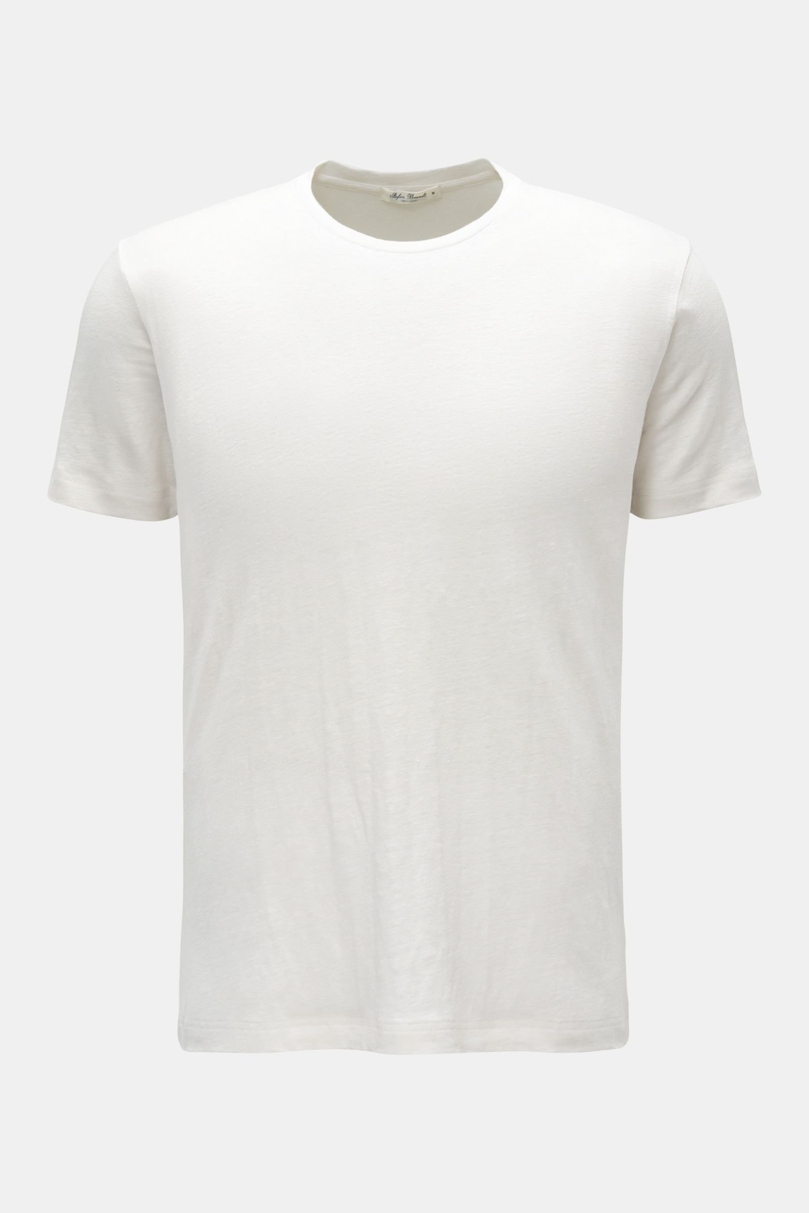 Leinen Rundhals-T-Shirt 'Enno' offwhite