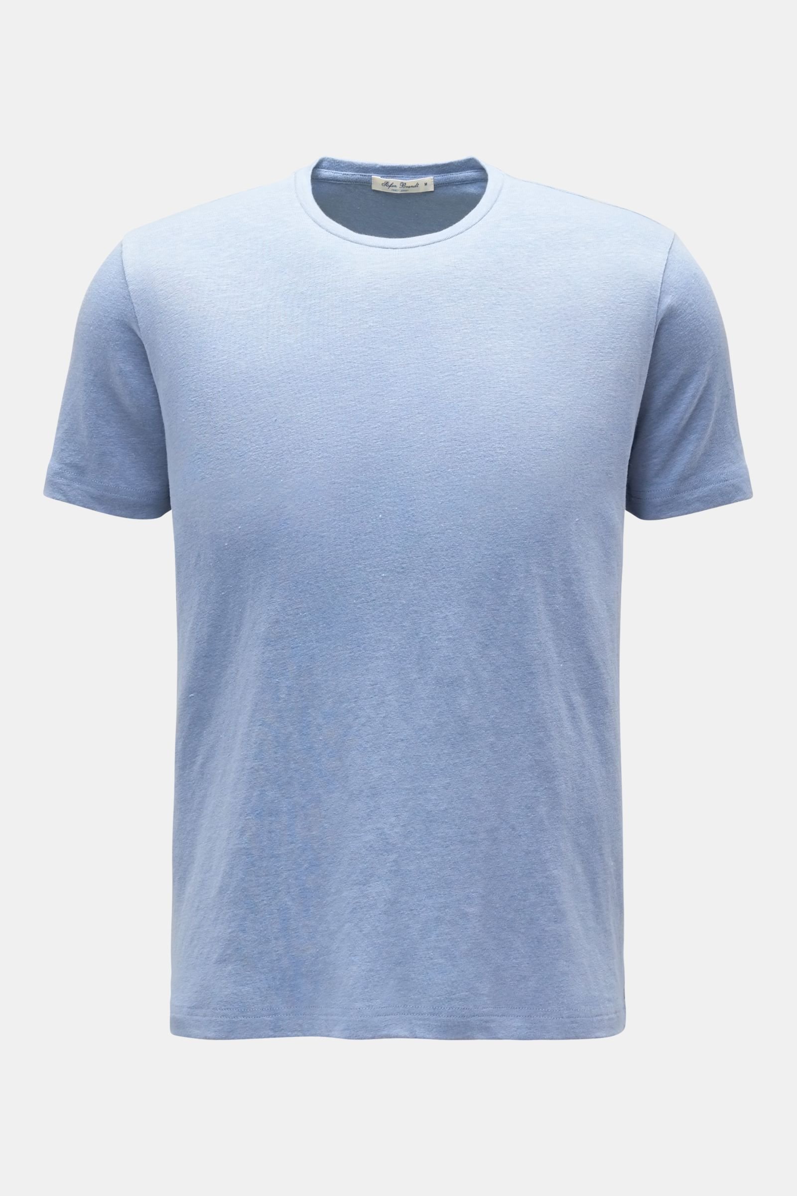 Linen crew neck T-shirt 'Enno' smoky blue