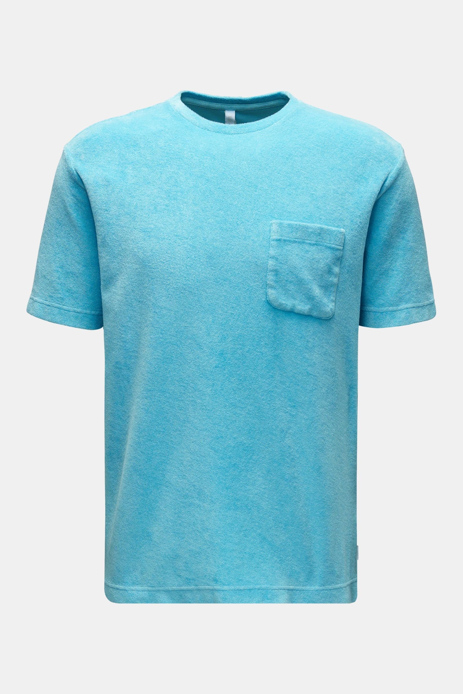 Crew neck terry T-shirt turquoise 