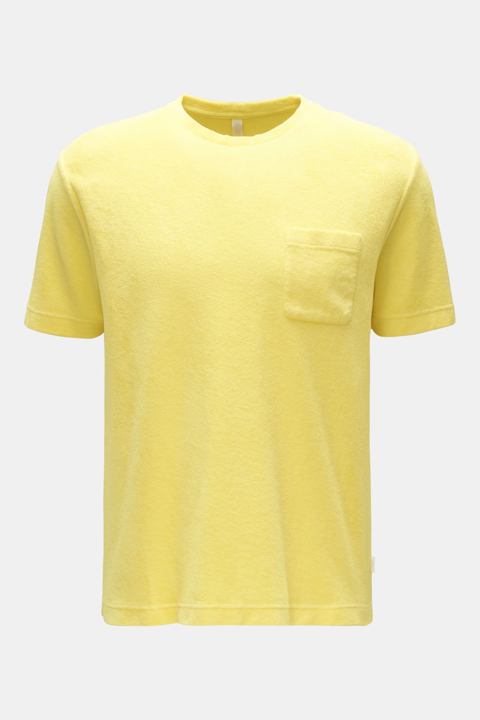 Terry crew neck T-shirt 'Terry Tee' yellow