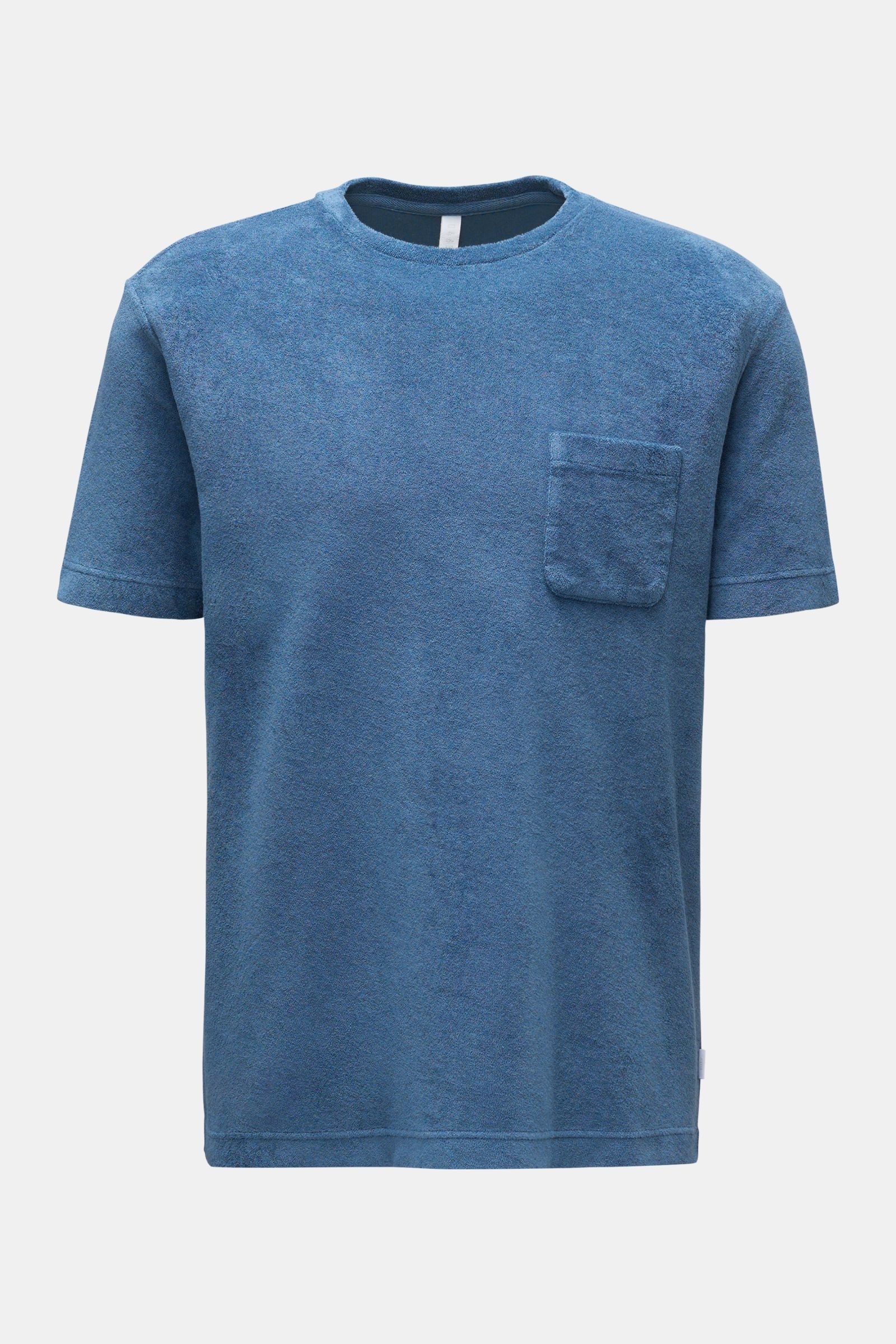 Terry crew neck T-shirt 'Oyster Terry Tee' grey-blue