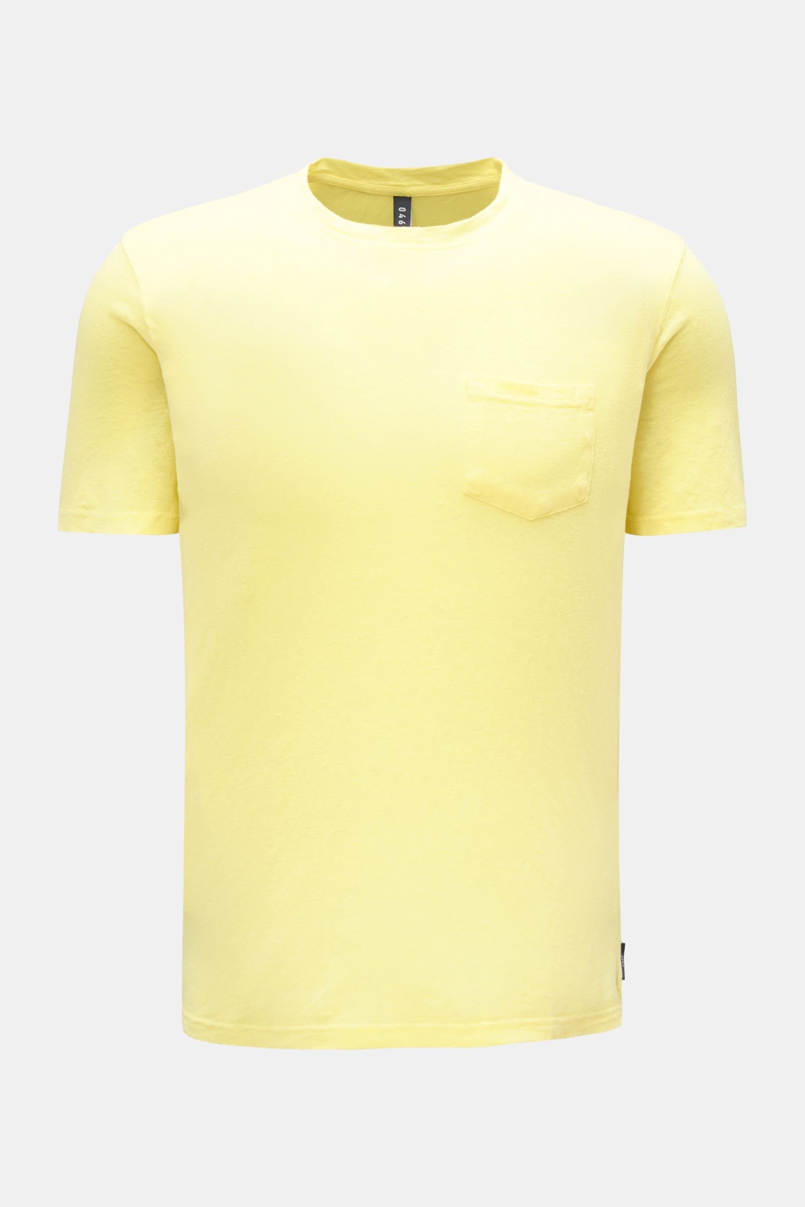 Linen crew neck-T-shirt light yellow