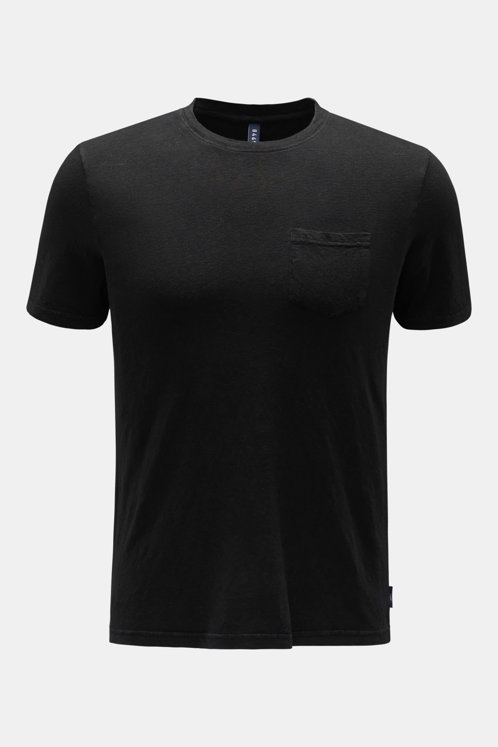 Linen crew neck T-shirt black