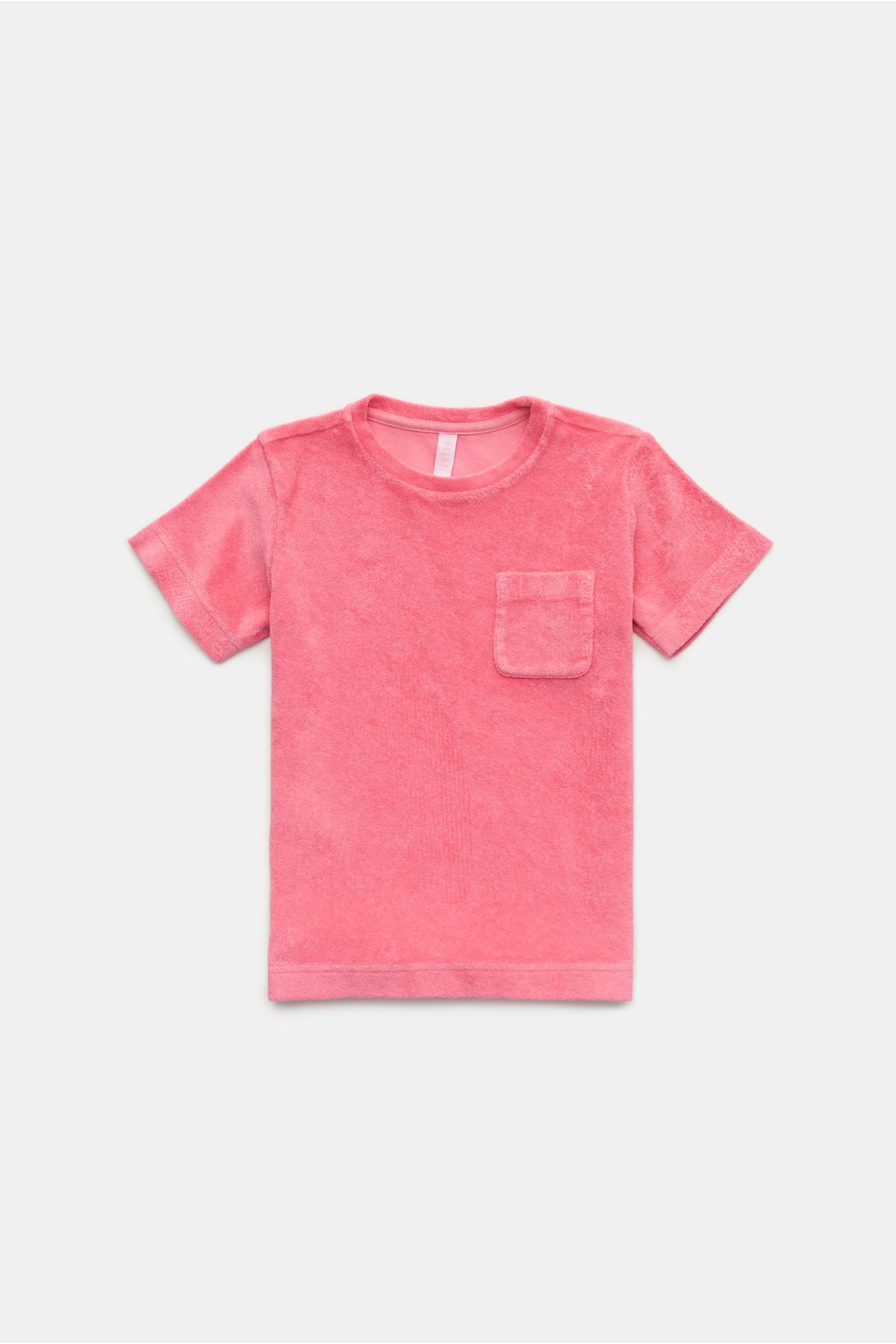 Kids terry crew neck T-shirt 'Kids Terry Tee' coral